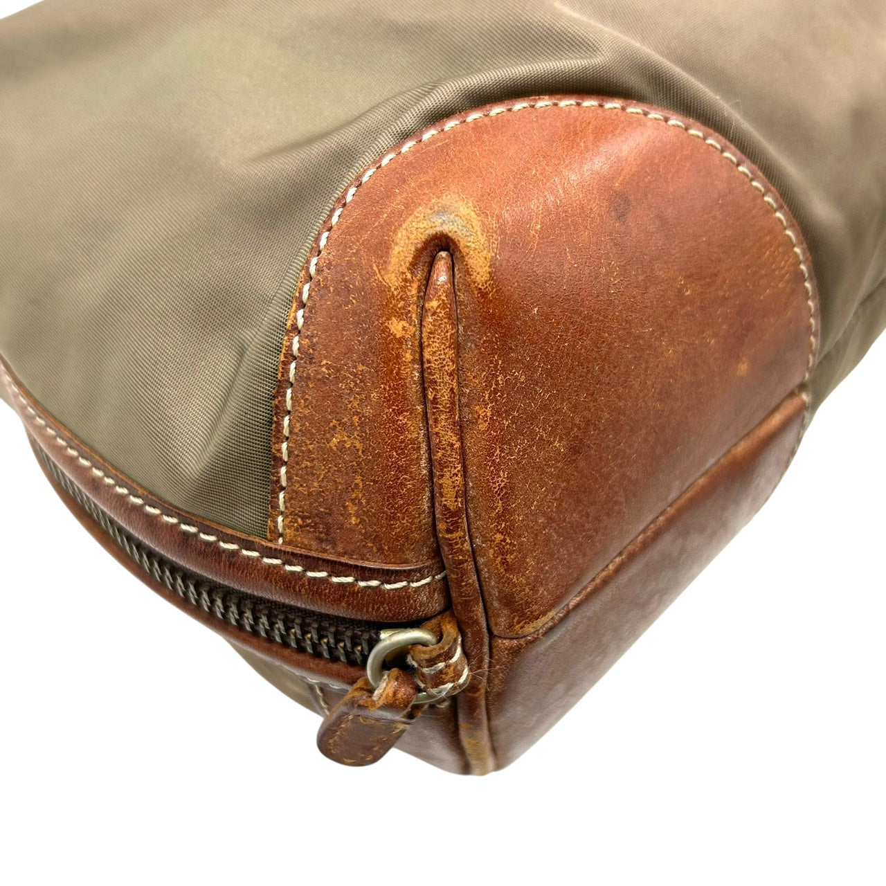 オロビアンコ Orobianco ナイロン×レザー ショルダーバッグ ワンショルダー トート カーキ 茶色 ブラウン S96