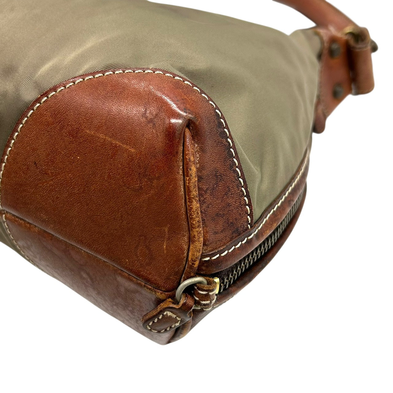 オロビアンコ Orobianco ナイロン×レザー ショルダーバッグ ワンショルダー トート カーキ 茶色 ブラウン S96