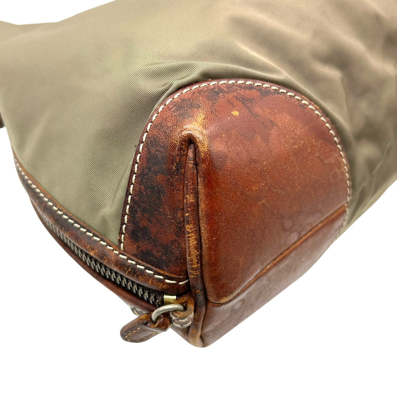 オロビアンコ Orobianco ナイロン×レザー ショルダーバッグ ワンショルダー トート カーキ 茶色 ブラウン S96