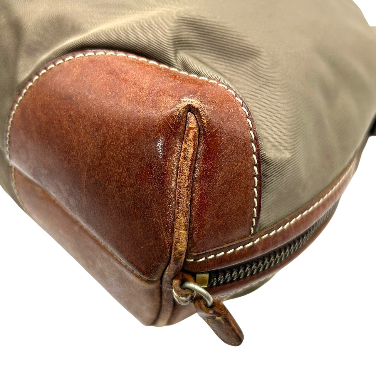 オロビアンコ Orobianco ナイロン×レザー ショルダーバッグ ワンショルダー トート カーキ 茶色 ブラウン S96