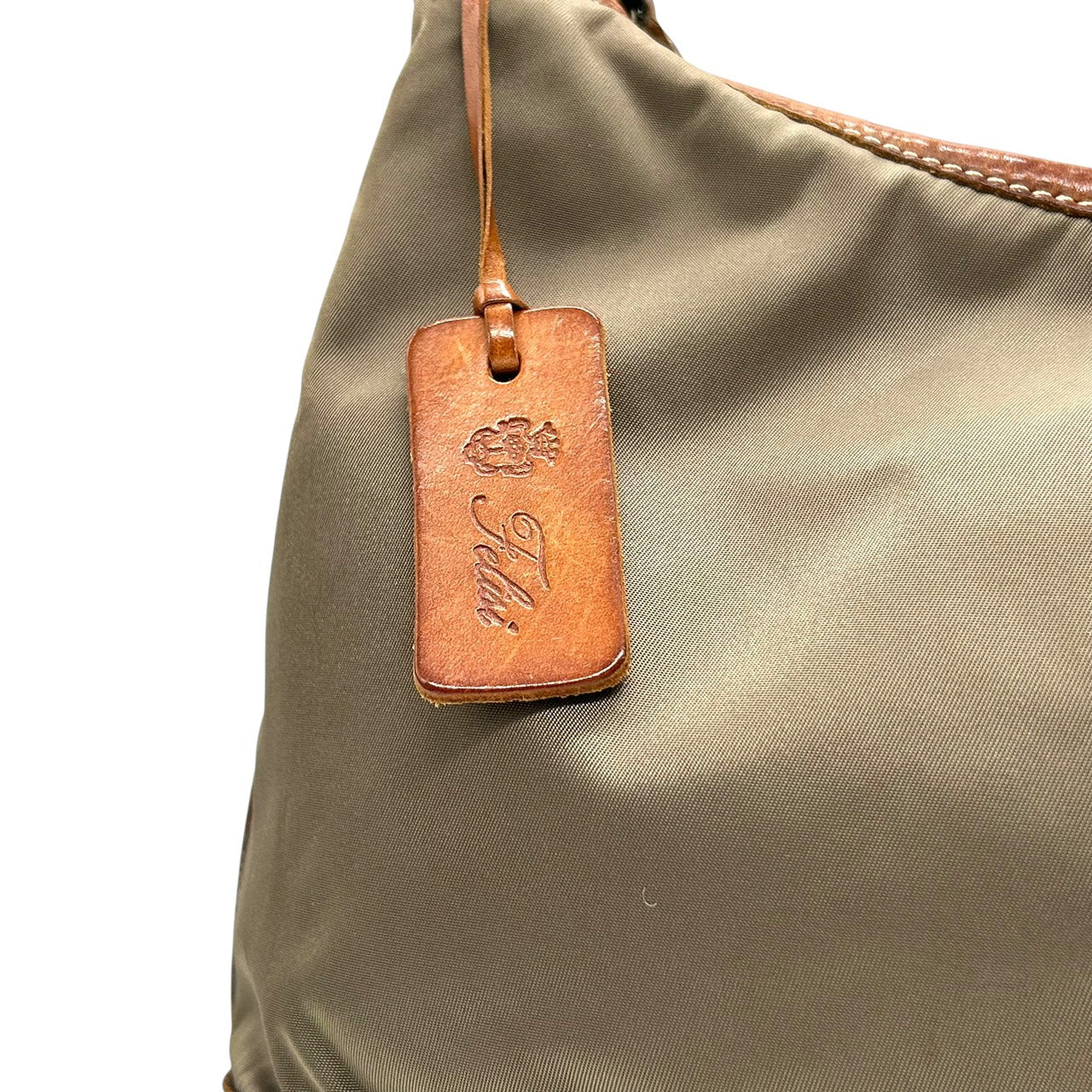 オロビアンコ Orobianco ナイロン×レザー ショルダーバッグ ワンショルダー トート カーキ 茶色 ブラウン S96