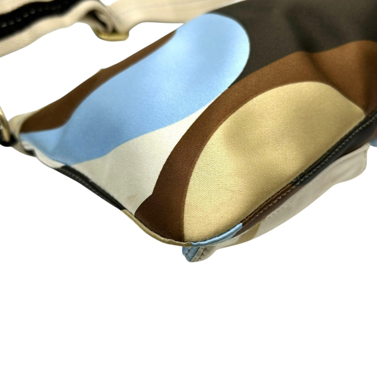 美品 コーチ COACH ショルダーバッグ ナイロン レザー コンビ マルチカラー ポケット付き 軽量 E9