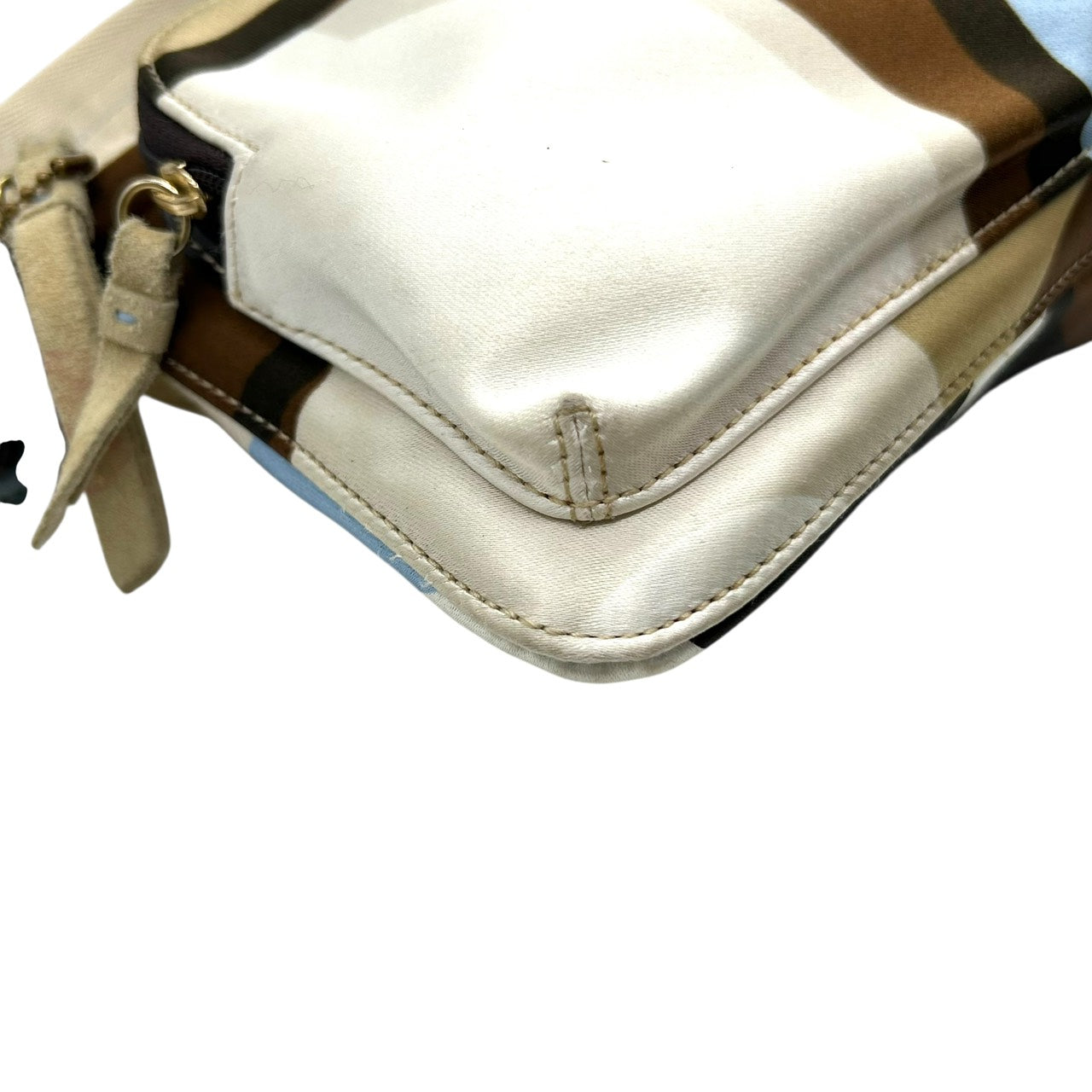 美品 コーチ COACH ショルダーバッグ ナイロン レザー コンビ マルチカラー ポケット付き 軽量 E9