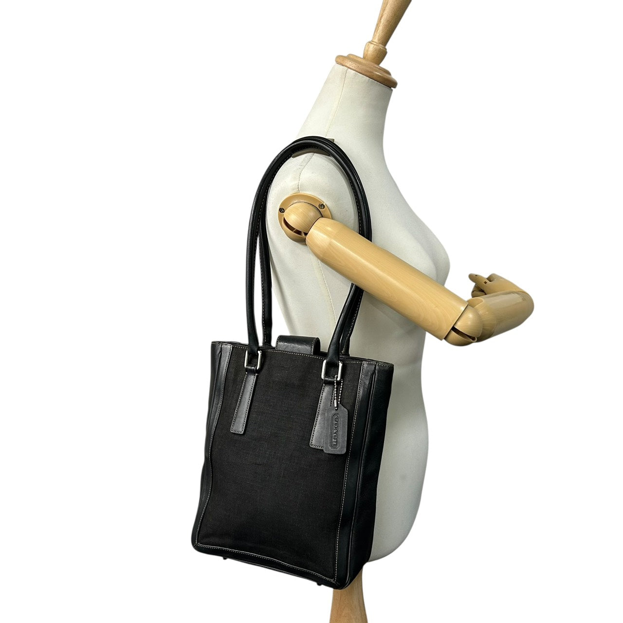 コーチ COACH トートバッグ キャンバス レザー コンビ 黒 ブラック A4収納可能 ユニセックス E9