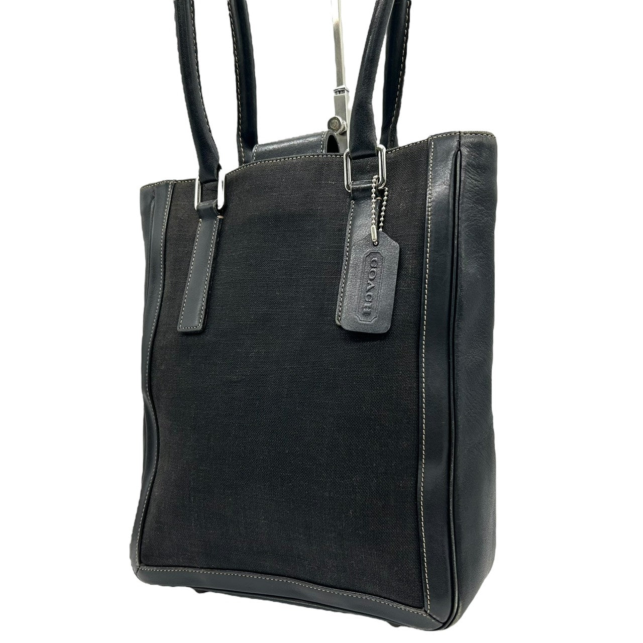 コーチ COACH トートバッグ キャンバス レザー コンビ 黒 ブラック A4収納可能 ユニセックス E9