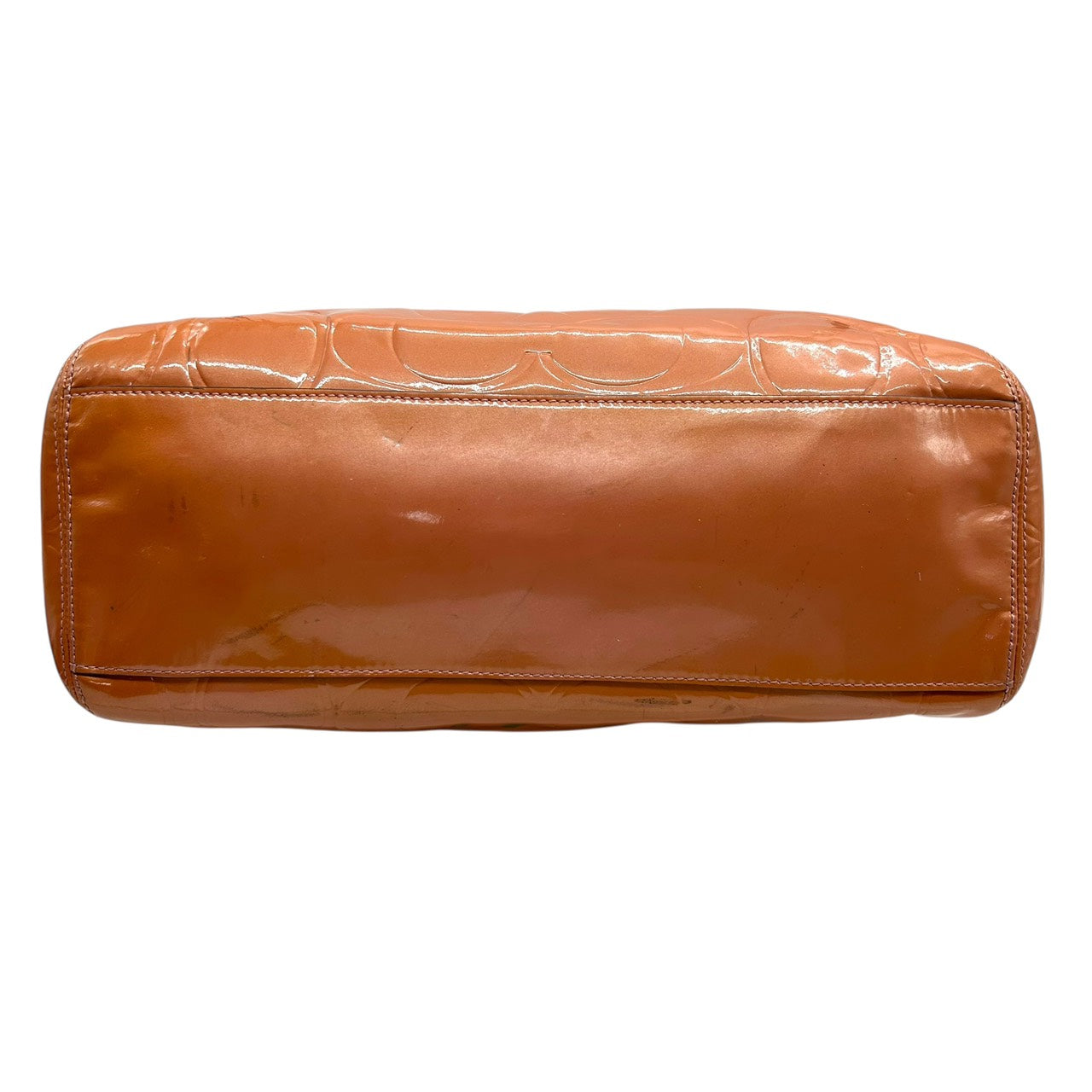 コーチ COACH シグネチャー パテントレザー トートバッグ ショルダーバッグ 2WAY エナメル ブラウン キャメル E9