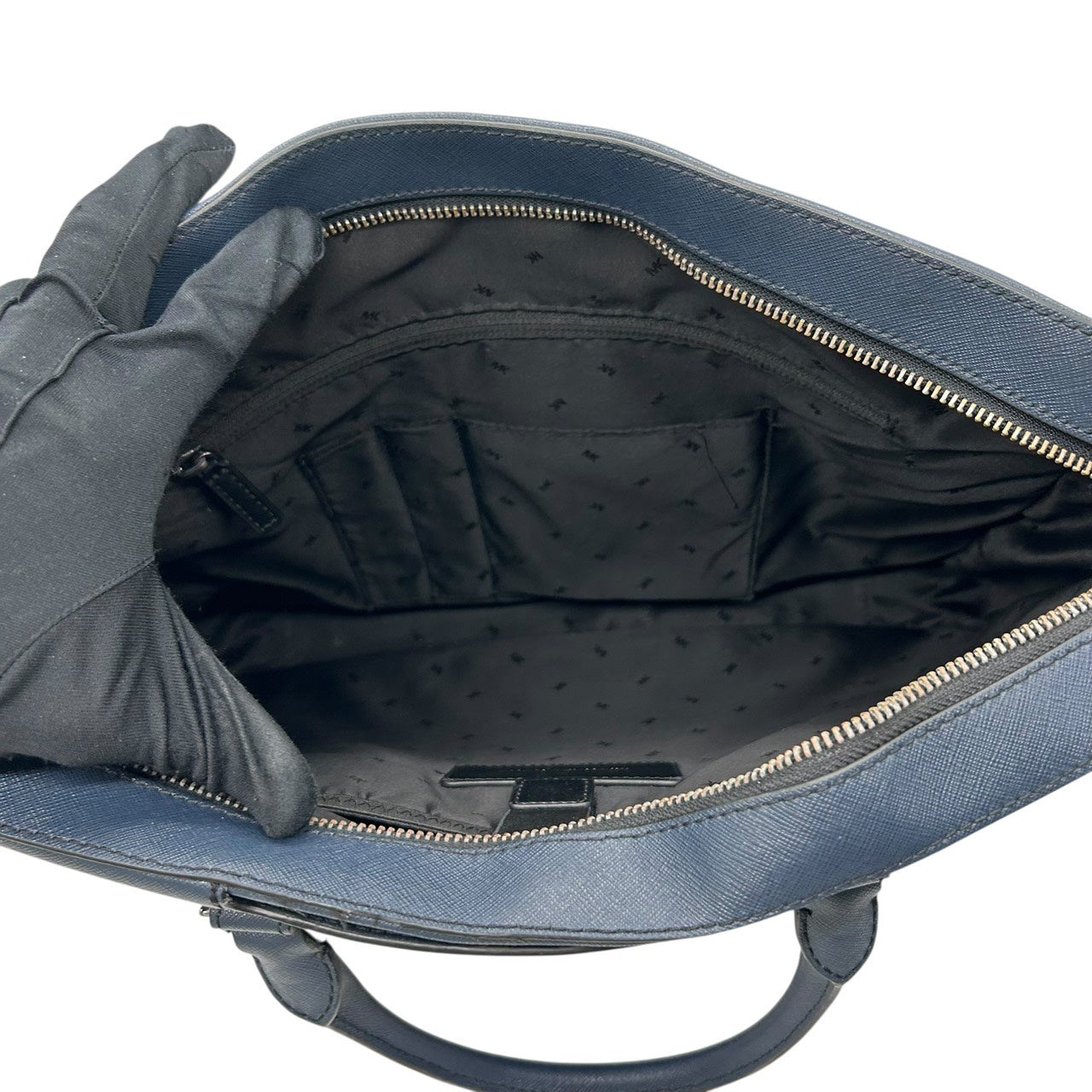 マイケルコース MICHAEL KORS サフィアーノレザー ブリーフケース 2WAY ビジネスバッグ ブルー ネイビー シルバー金具 X2