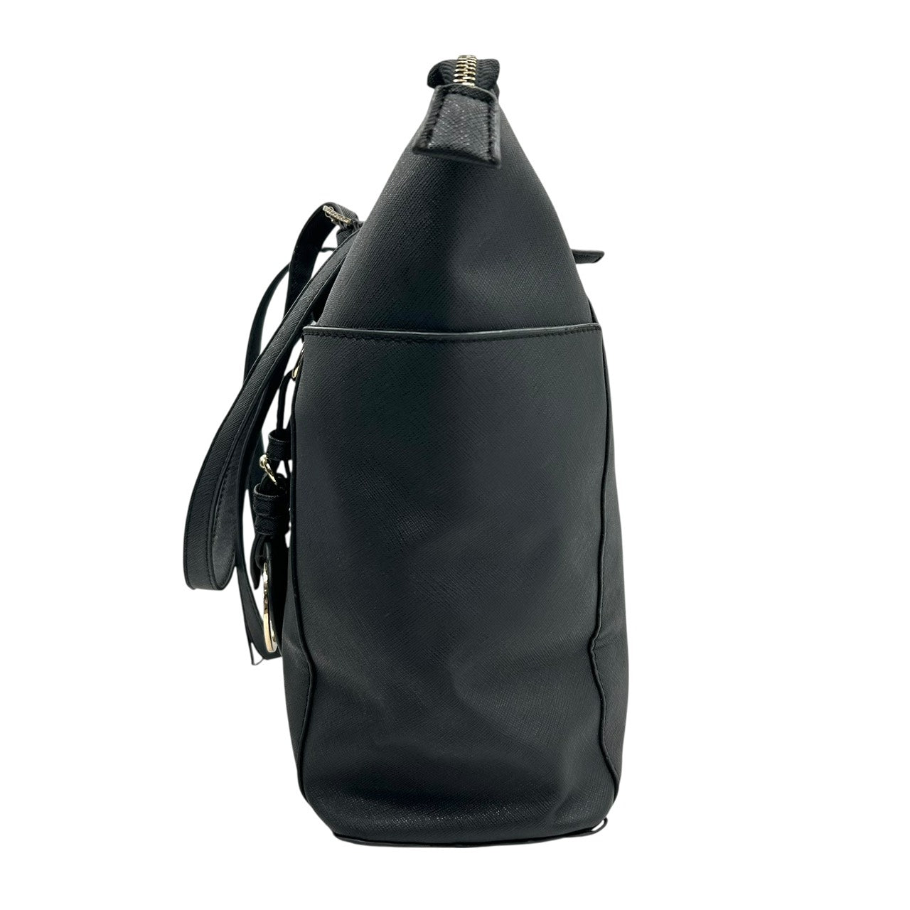 マイケルコース MICHAEL KORS サフィアーノレザー トートバッグ ショルダーバッグ 黒 ブラック ゴールド金具 MKロゴチャーム S65