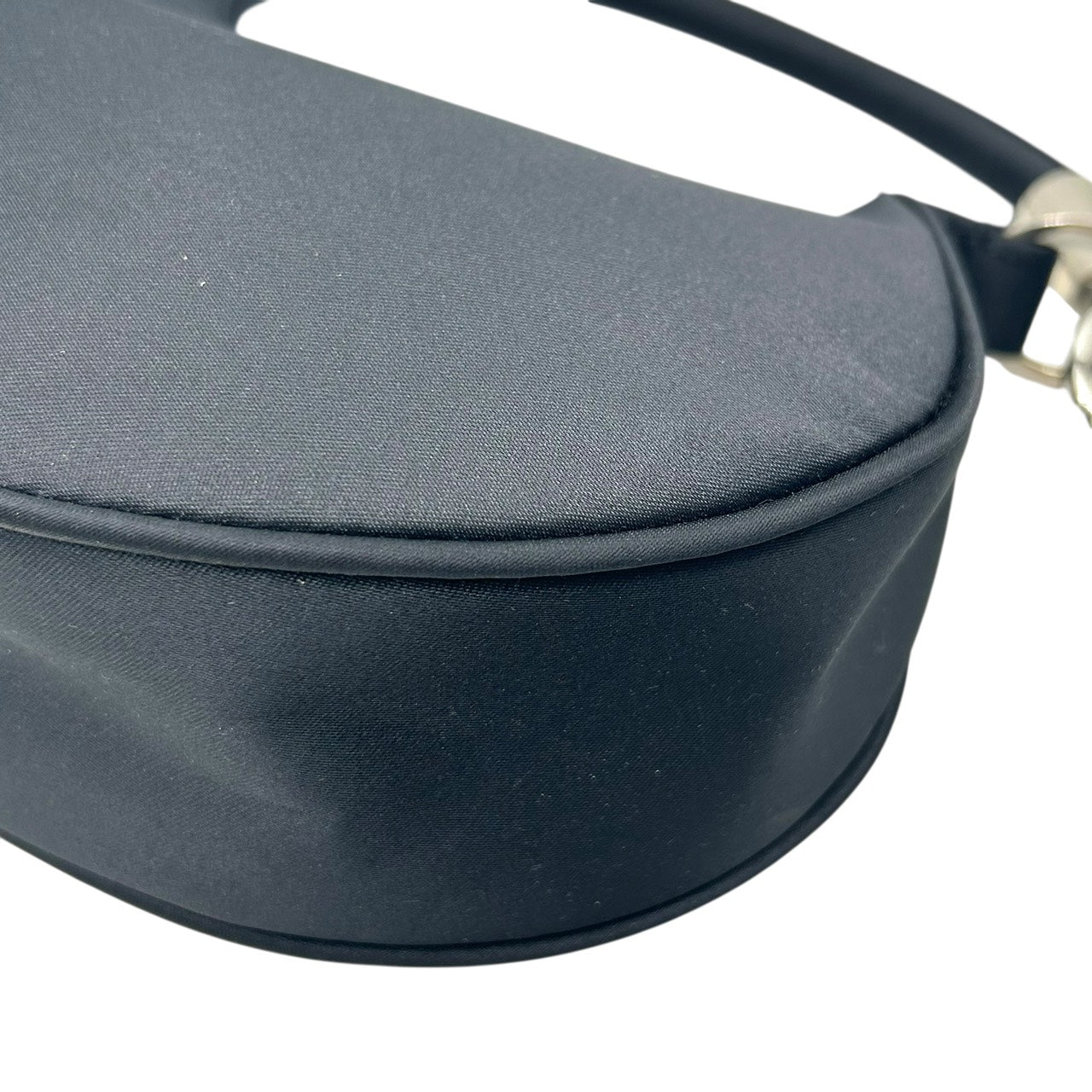 新品同様 ジョルジオアルマーニ GIORGIO ARMANI ホーボーバッグ ナイロン ワンショルダー ハンドバッグ 黒 ブラック シルバー金具 S55