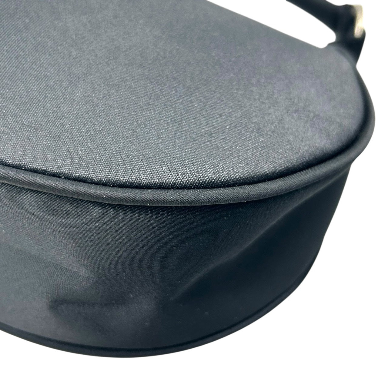 新品同様 ジョルジオアルマーニ GIORGIO ARMANI ホーボーバッグ ナイロン ワンショルダー ハンドバッグ 黒 ブラック シルバー金具 S55