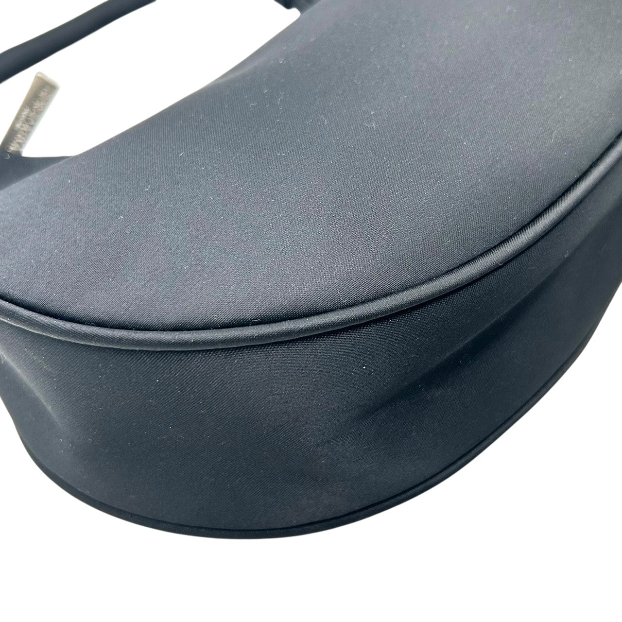 新品同様 ジョルジオアルマーニ GIORGIO ARMANI ホーボーバッグ ナイロン ワンショルダー ハンドバッグ 黒 ブラック シルバー金具 S55