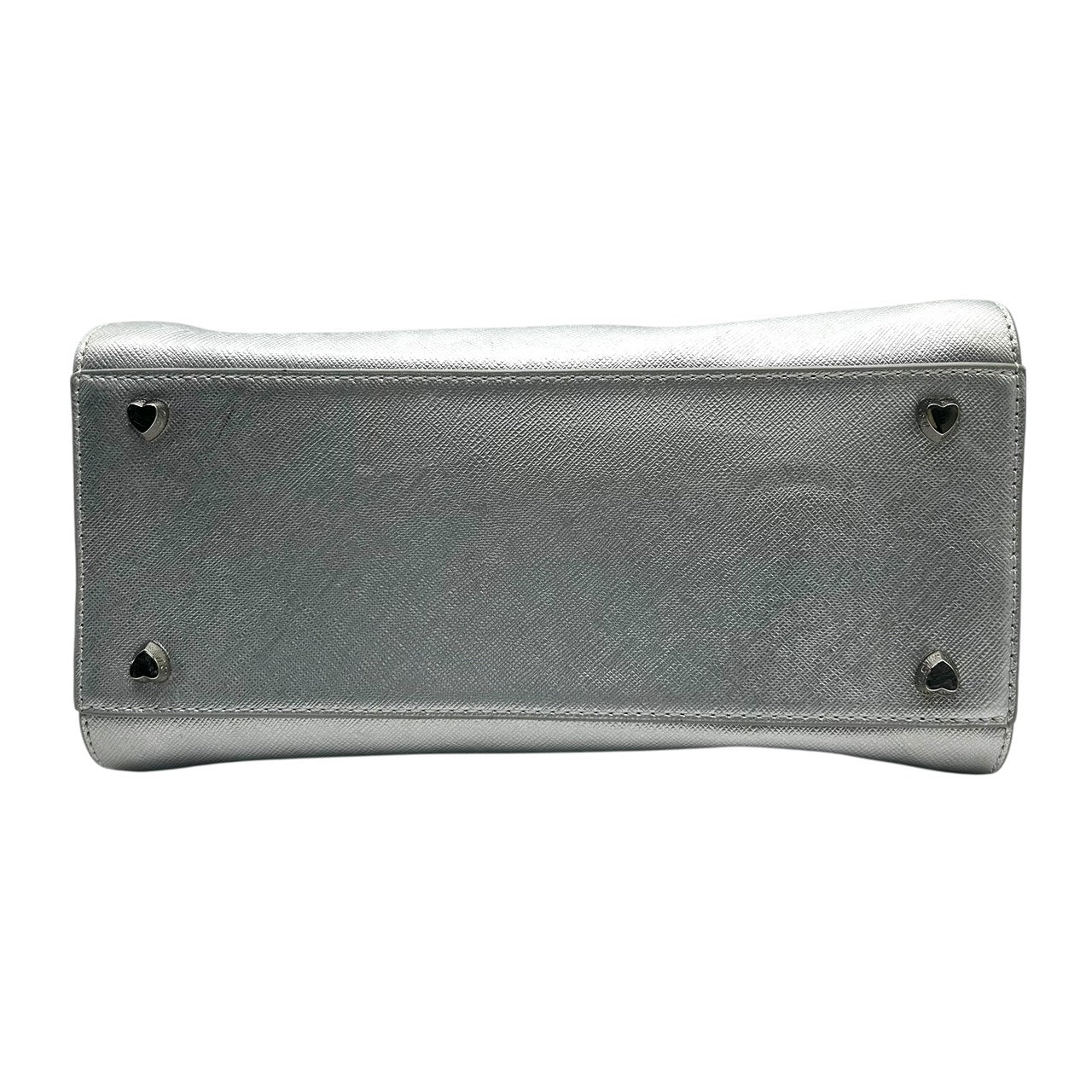 サマンサベガ Samantha Vega 2WAYバッグ ハンドバッグ ショルダーバッグ シルバー ファーチャーム付き 上品 E5