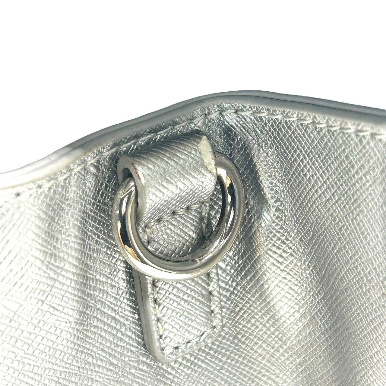 サマンサベガ Samantha Vega 2WAYバッグ ハンドバッグ ショルダーバッグ シルバー ファーチャーム付き 上品 E5