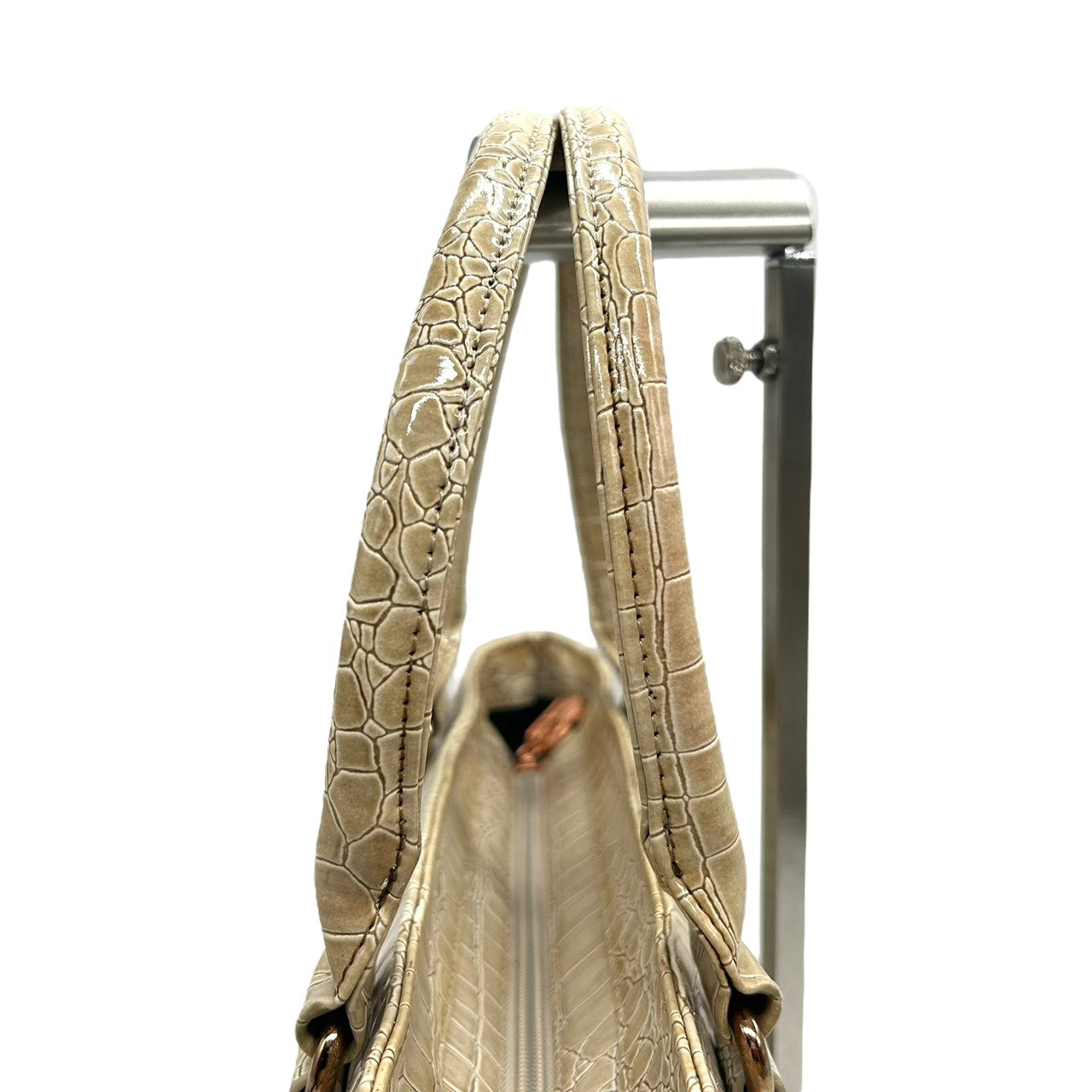 フォリフォリ Folli Follie ハンドバッグ トートバッグ 型押し ベージュ 上品 エレガント S55