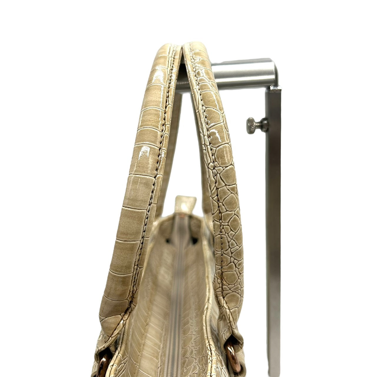 フォリフォリ Folli Follie ハンドバッグ トートバッグ 型押し ベージュ 上品 エレガント S55