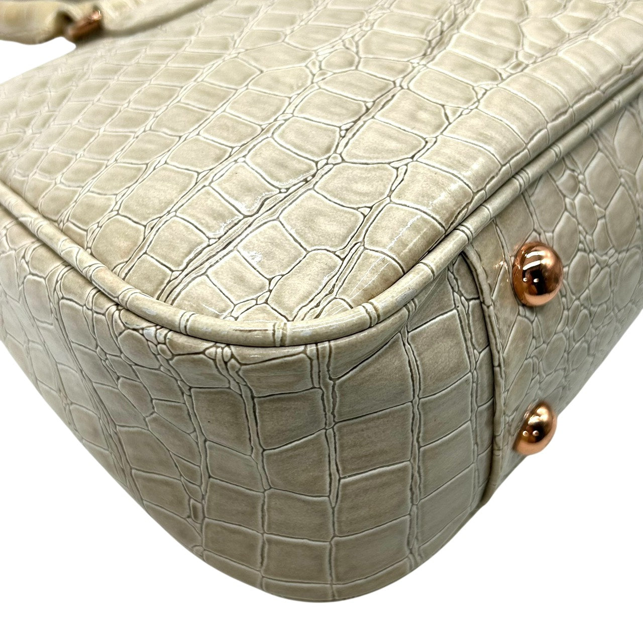 フォリフォリ Folli Follie ハンドバッグ トートバッグ 型押し ベージュ 上品 エレガント S55