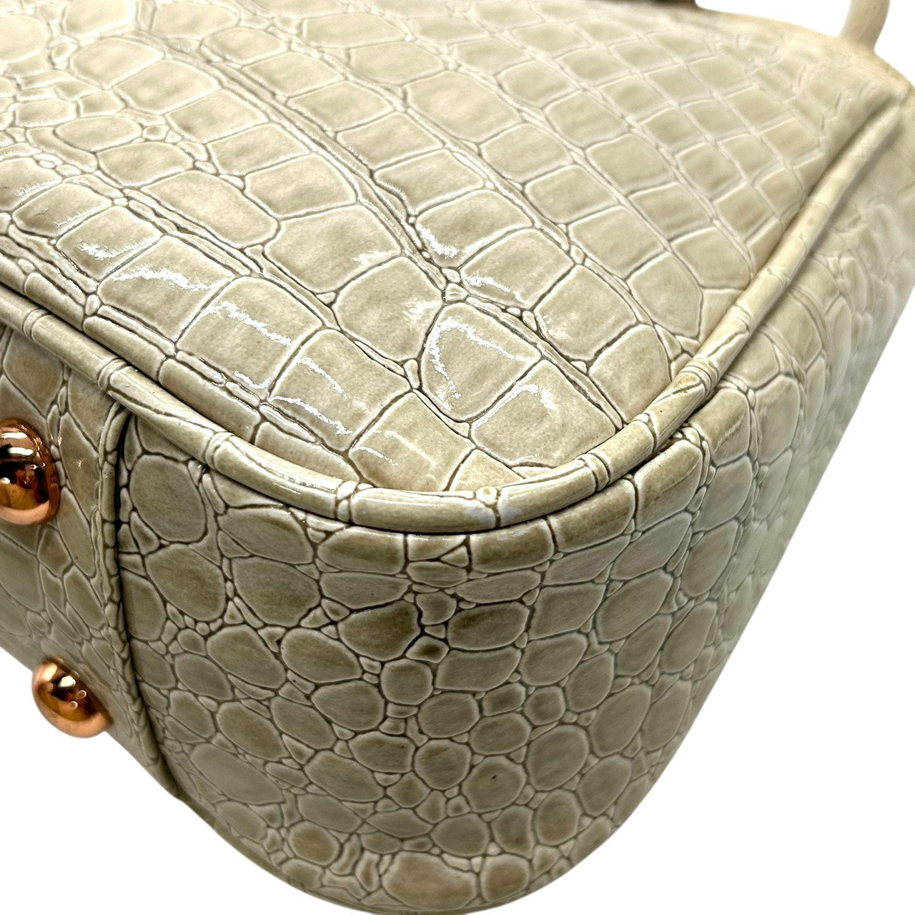 フォリフォリ Folli Follie ハンドバッグ トートバッグ 型押し ベージュ 上品 エレガント S55