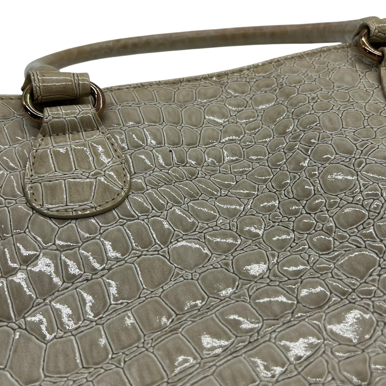 フォリフォリ Folli Follie ハンドバッグ トートバッグ 型押し ベージュ 上品 エレガント S55