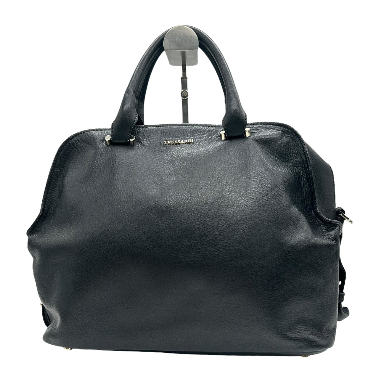 トラサルディ TRUSSARDI 2WAYバッグ ハンドバッグ ショルダーバッグ レザー 黒 ブラック ゴールド金具 上品 S55