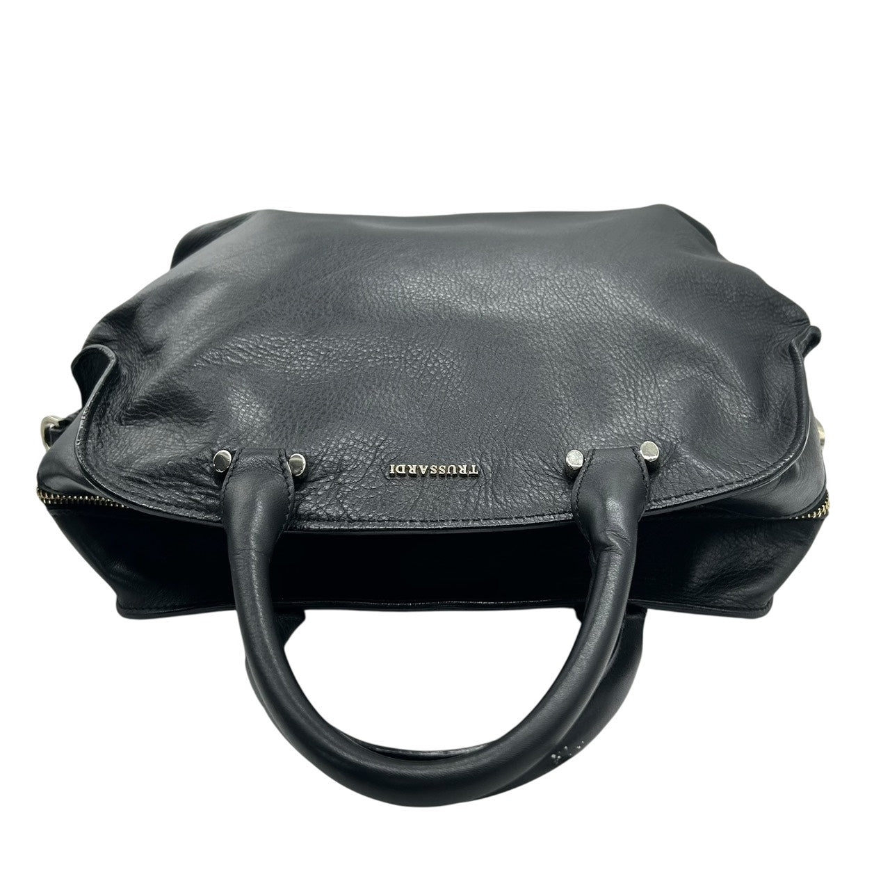 トラサルディ TRUSSARDI 2WAYバッグ ハンドバッグ ショルダーバッグ レザー 黒 ブラック ゴールド金具 上品 S55