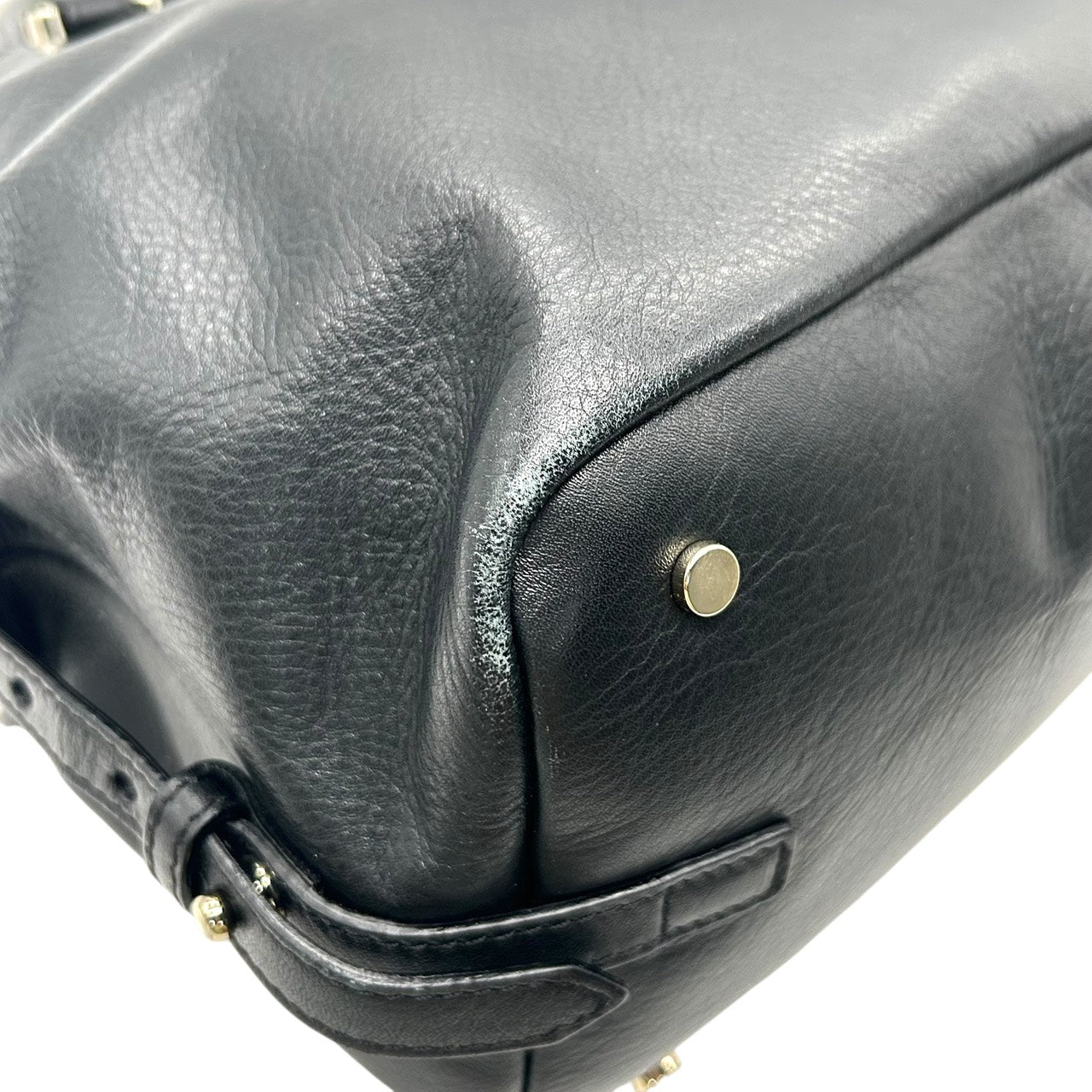 トラサルディ TRUSSARDI 2WAYバッグ ハンドバッグ ショルダーバッグ レザー 黒 ブラック ゴールド金具 上品 S55