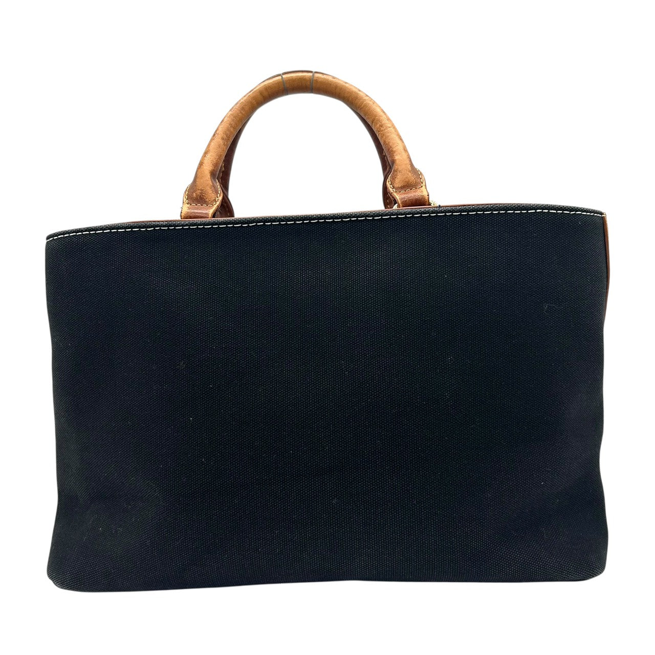 ポロラルフローレン Polo Ralph Lauren トートバッグ ハンドバッグ キャンバス×レザー 黒 ブラック 茶色 ブラウン ホースロゴ ポロ刺繍 S39