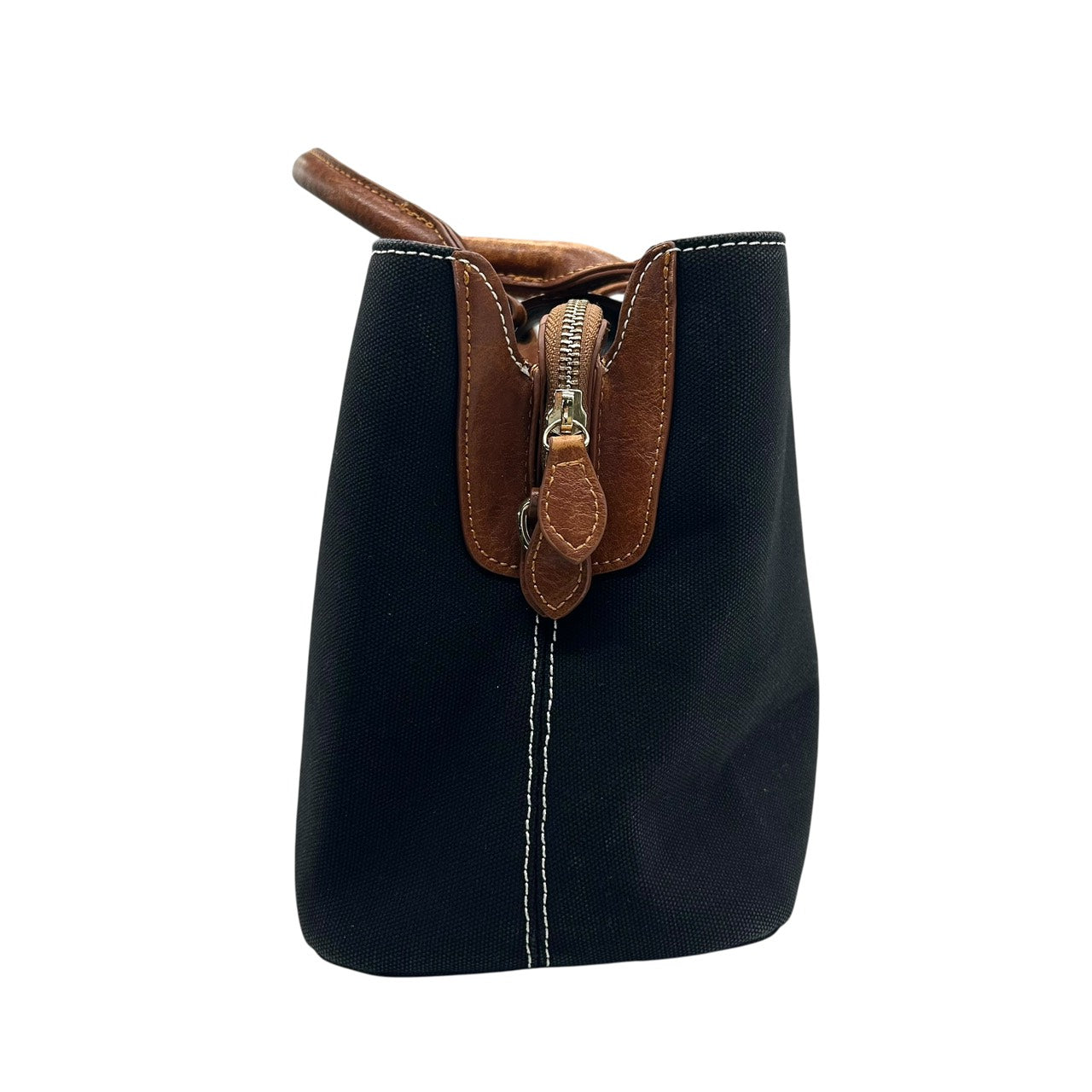 ポロラルフローレン Polo Ralph Lauren トートバッグ ハンドバッグ キャンバス×レザー 黒 ブラック 茶色 ブラウン ホースロゴ ポロ刺繍 S39