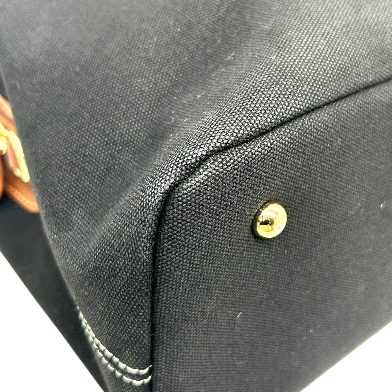 ポロラルフローレン Polo Ralph Lauren トートバッグ ハンドバッグ キャンバス×レザー 黒 ブラック 茶色 ブラウン ホースロゴ ポロ刺繍 S39