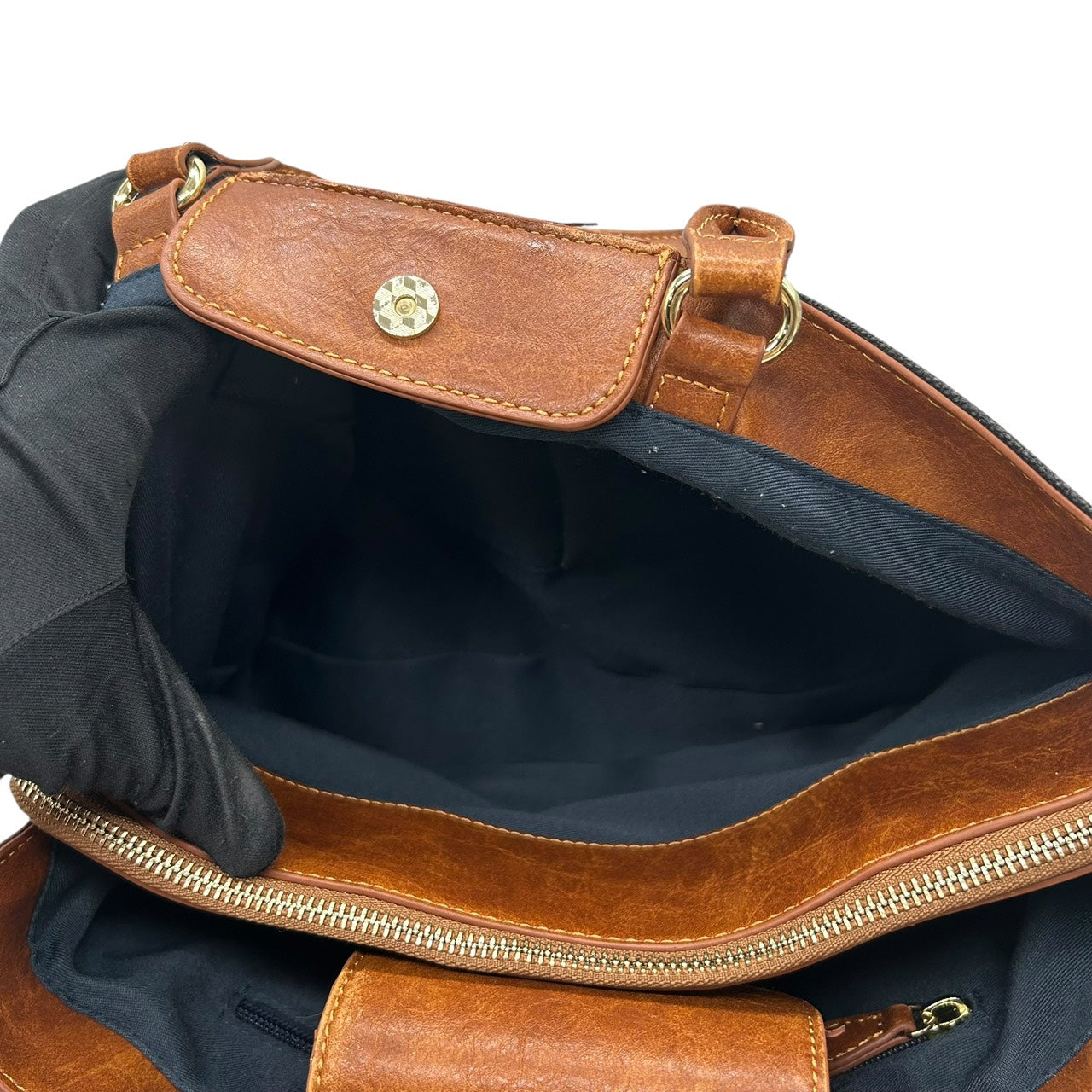 ポロラルフローレン Polo Ralph Lauren トートバッグ ハンドバッグ キャンバス×レザー 黒 ブラック 茶色 ブラウン ホースロゴ ポロ刺繍 S39