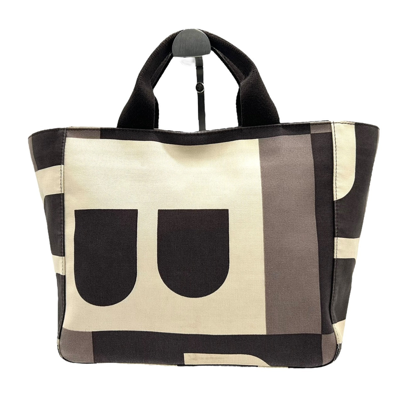 バリー BALLY トートバッグ ハンドバッグ キャンバス 幾何学柄 ベージュ 黒 ブラック 茶色 ブラウン シンプル 高級感 S71