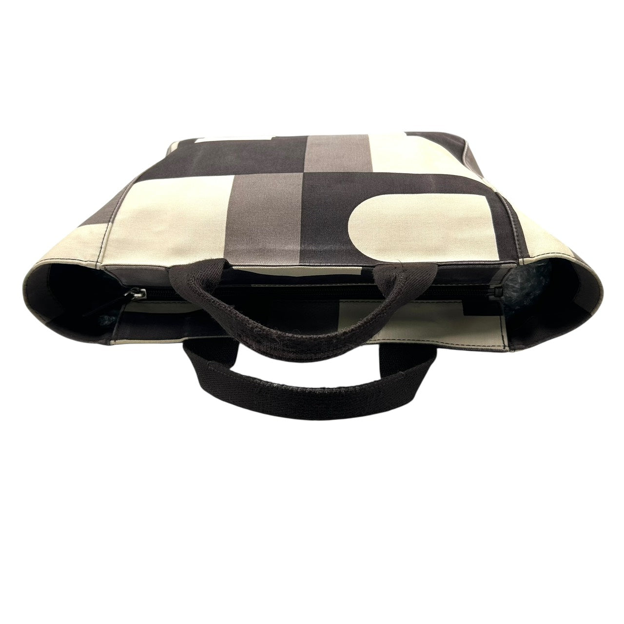 バリー BALLY トートバッグ ハンドバッグ キャンバス 幾何学柄 ベージュ 黒 ブラック 茶色 ブラウン シンプル 高級感 S71