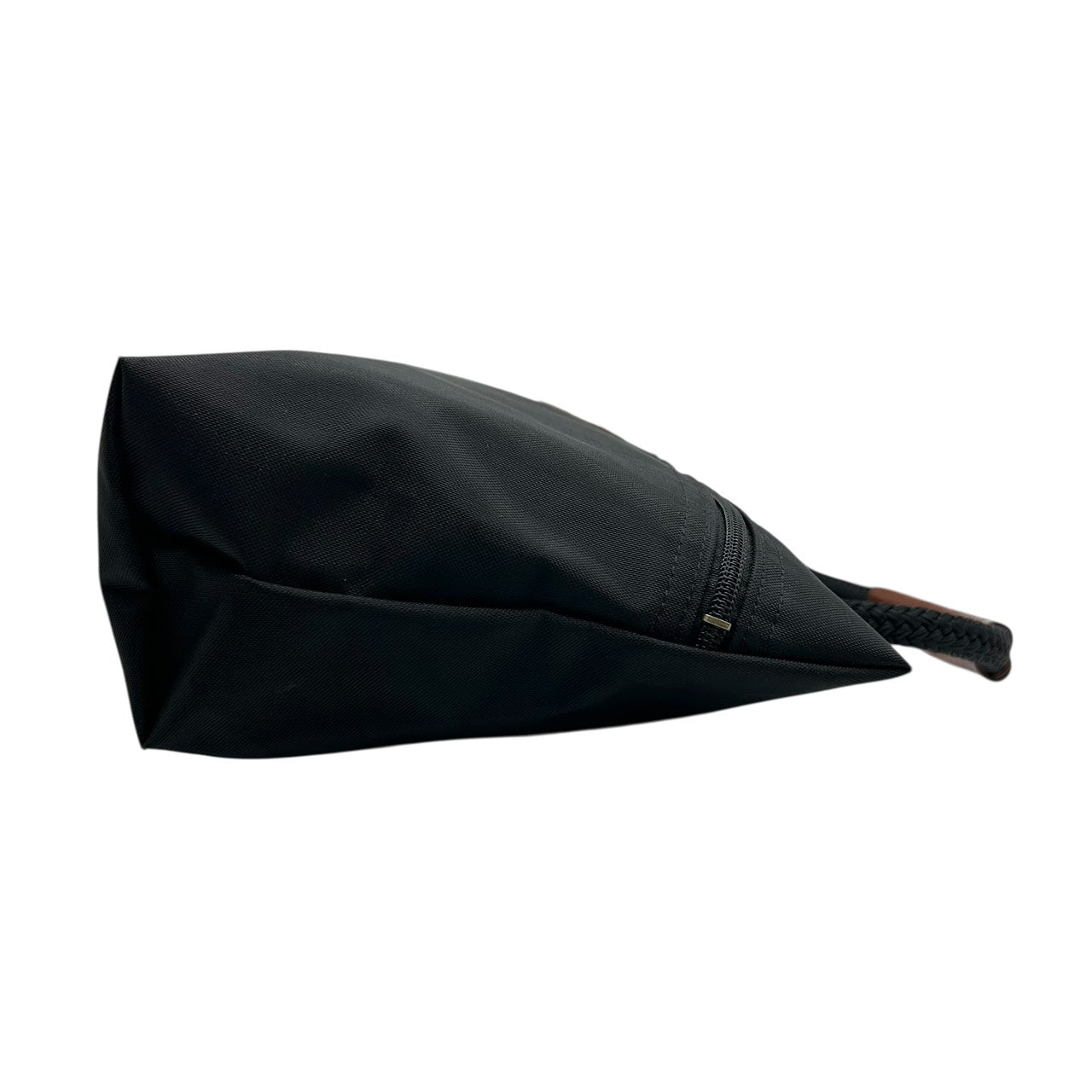 美品 ロンシャン Longchamp ナイロン×レザー ハンドバッグ トートバッグ 黒 ブラック 茶色 ブラウン 軽量 収納力 S71