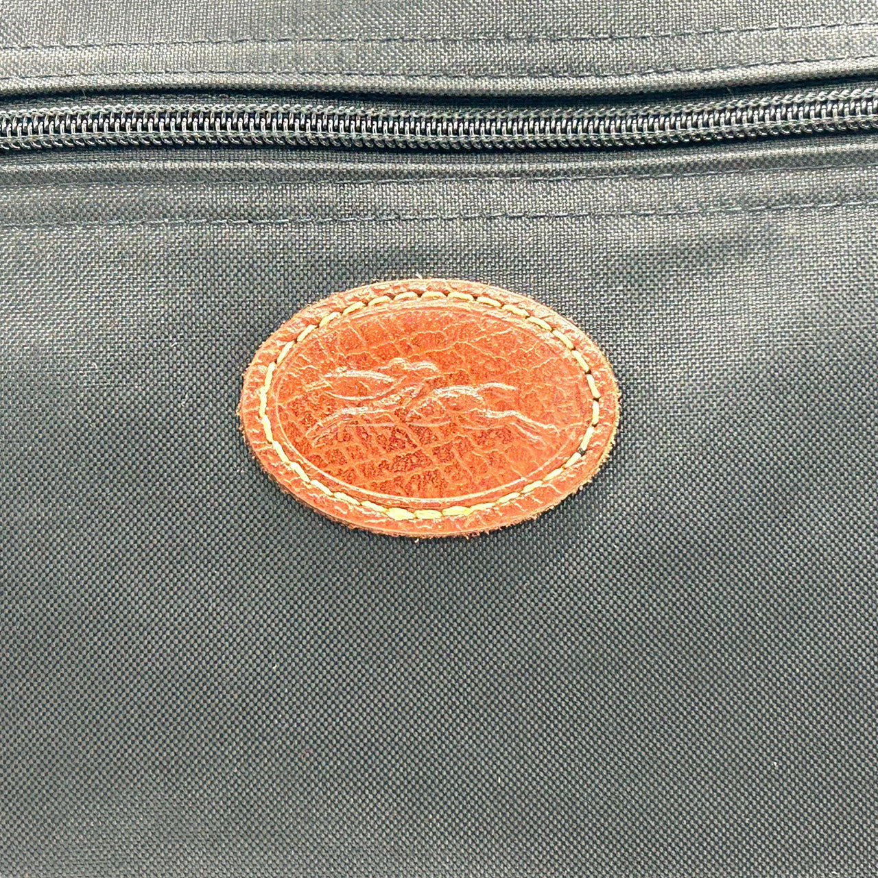 美品 ロンシャン Longchamp ナイロン×レザー ハンドバッグ トートバッグ 黒 ブラック 茶色 ブラウン 軽量 収納力 S71