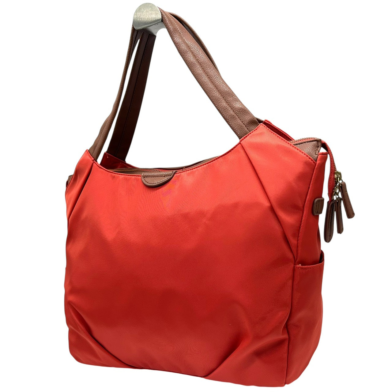 マックレガー McGREGOR ナイロン×レザー トートバッグ ショルダーバッグ オレンジ 茶色 ブラウン 大容量 通勤 T3