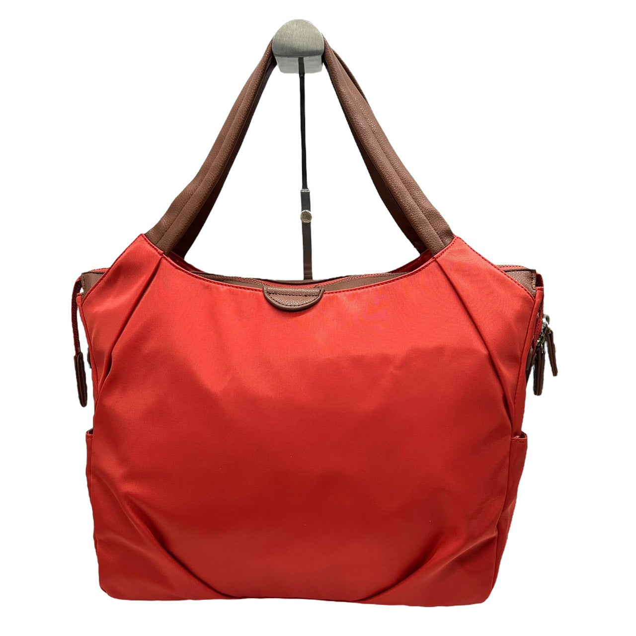 マックレガー McGREGOR ナイロン×レザー トートバッグ ショルダーバッグ オレンジ 茶色 ブラウン 大容量 通勤 T3