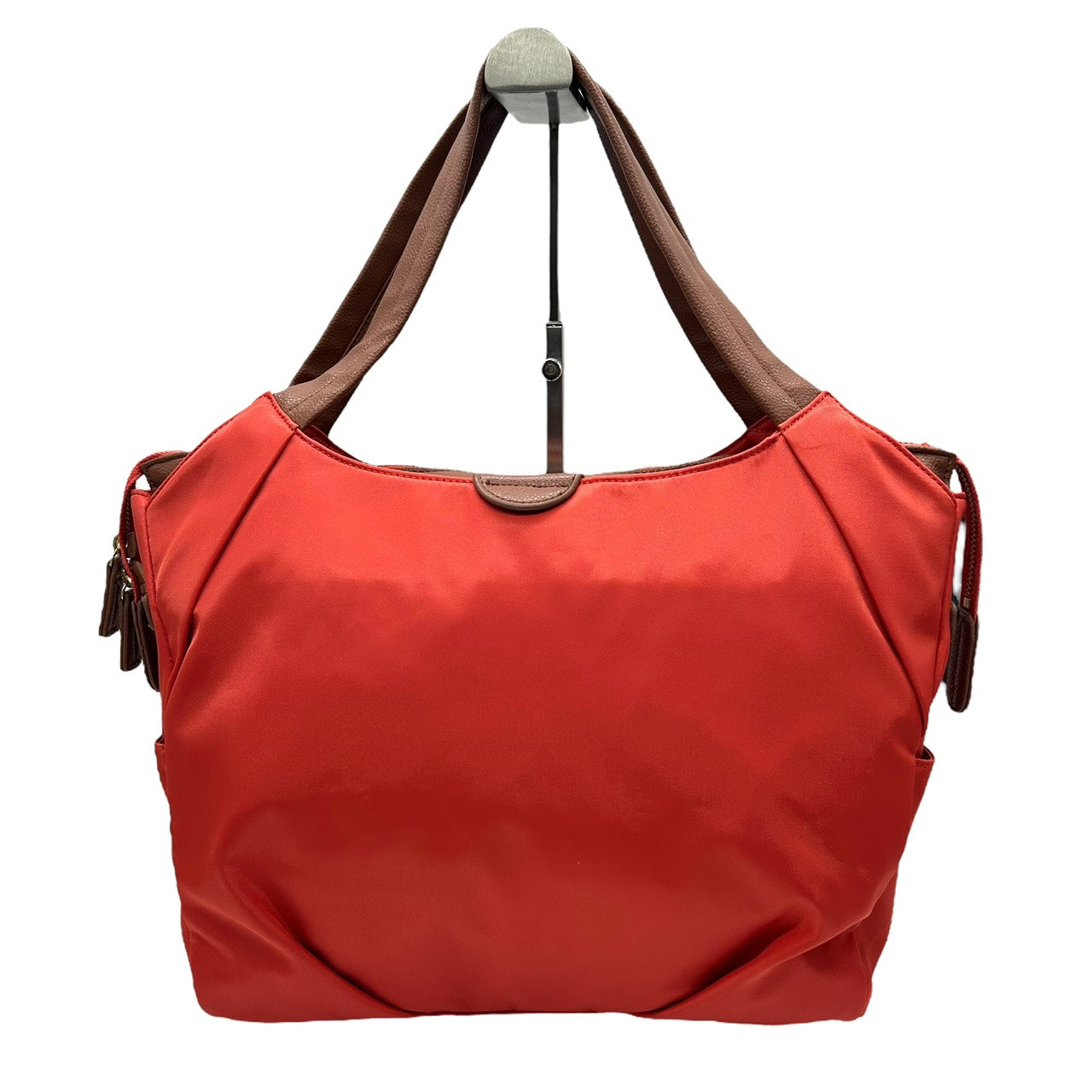 マックレガー McGREGOR ナイロン×レザー トートバッグ ショルダーバッグ オレンジ 茶色 ブラウン 大容量 通勤 T3