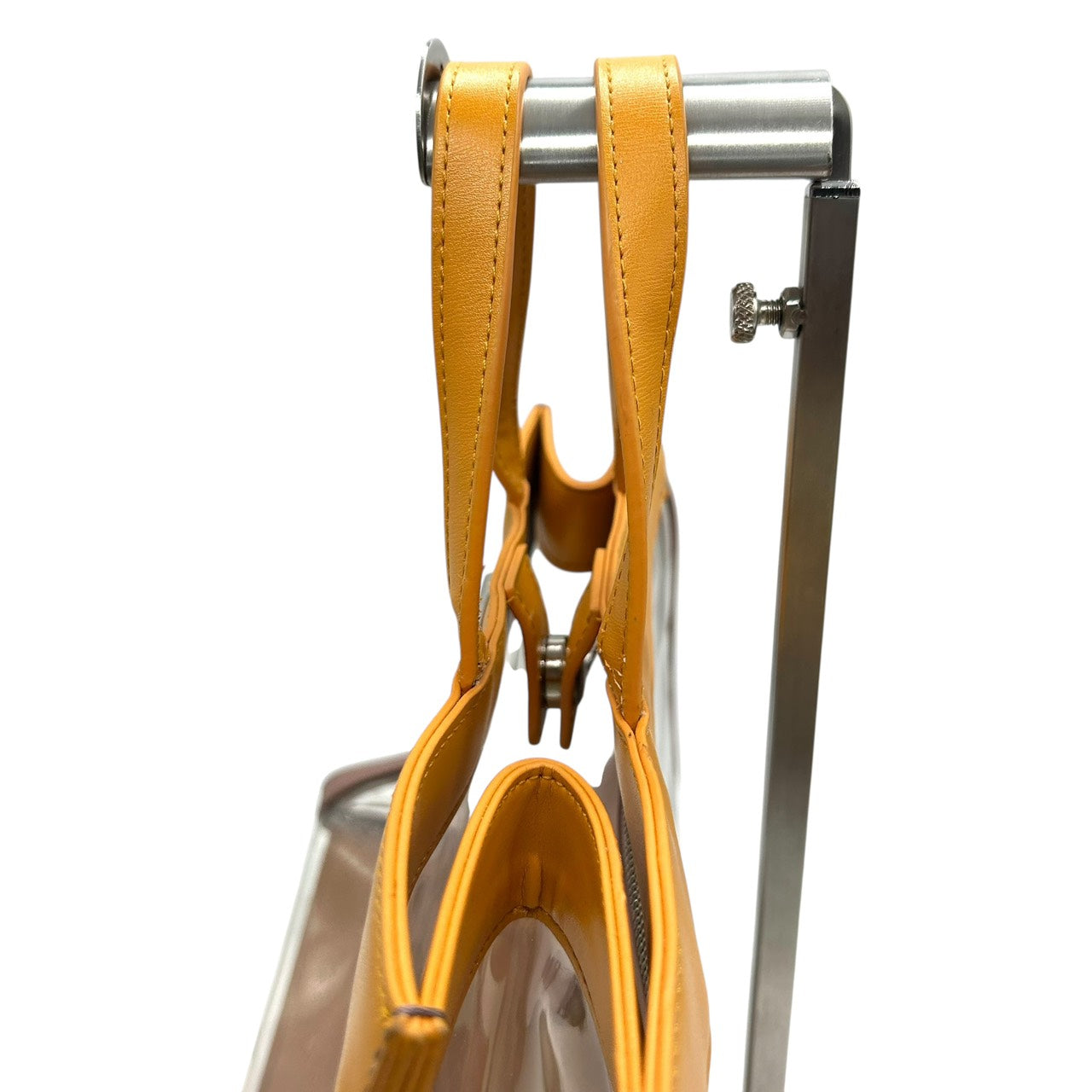 サマンサタバサ Samantha Thavasa トートバッグ クリア PVC レザー イエロー ベージュ×マスタード インナーポーチ付き S60