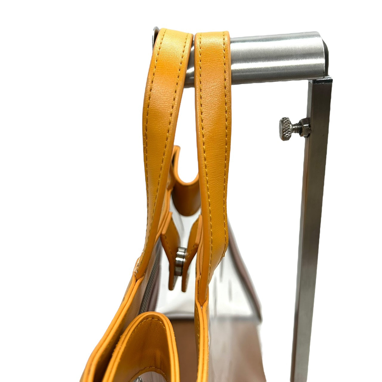 サマンサタバサ Samantha Thavasa トートバッグ クリア PVC レザー イエロー ベージュ×マスタード インナーポーチ付き S60