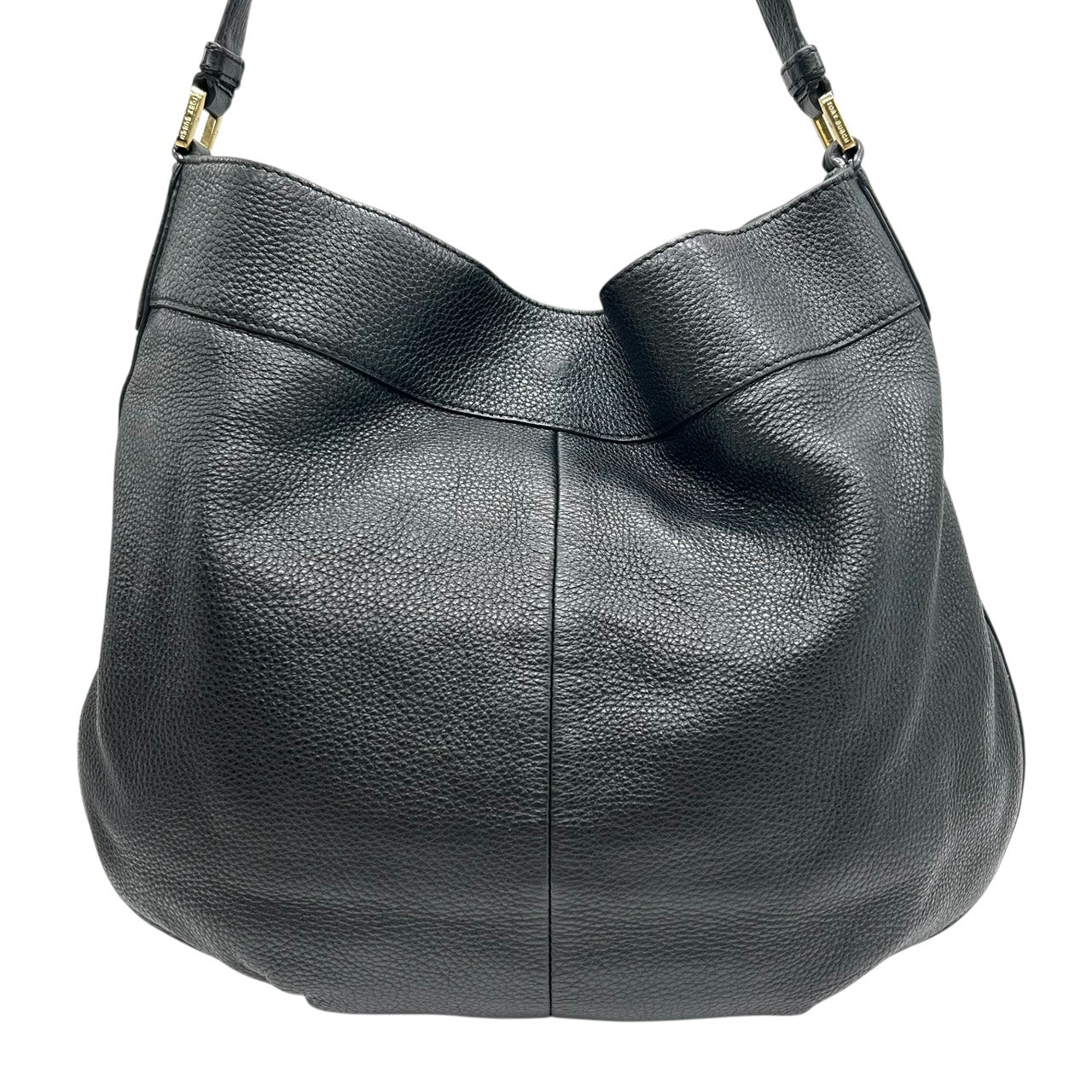 極美品 トリーバーチ TORY BURCH ホーボーバッグ ショルダーバッグ ワンショルダー 黒 ブラック レザー ロゴ型押し 高級 上品 S26