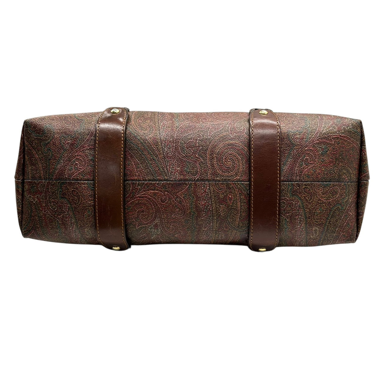 エトロ ETRO トートバッグ ペイズリー柄 レザーコンビ 茶色 ブラウン系 編み込みハンドル 上品 高級 S26