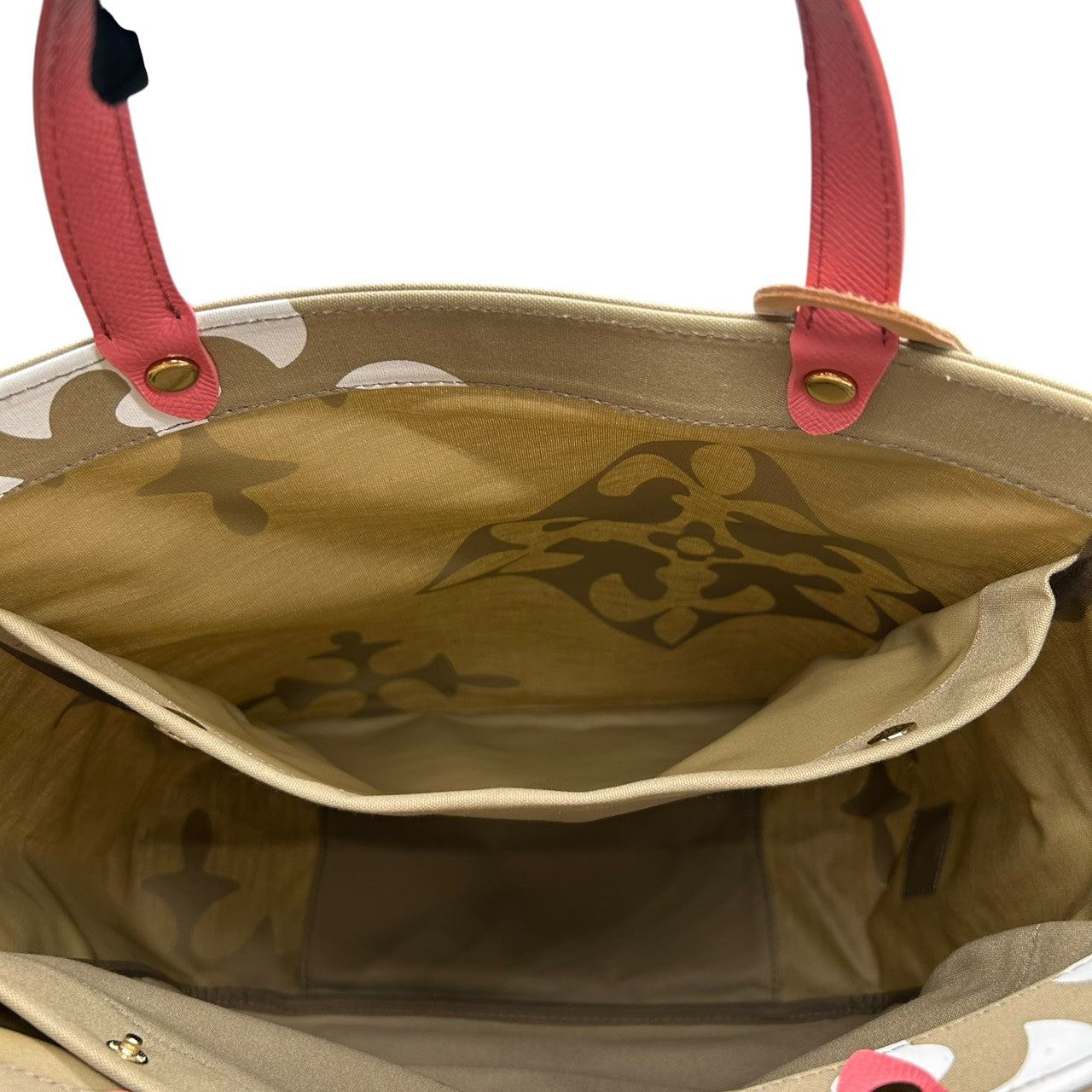 新品同様 ラシット russet トートバッグ ハンドバッグ ナイロン×レザー 白 ホワイト ベージュ ピンクハンドル A4収納可 軽量 上品 S26