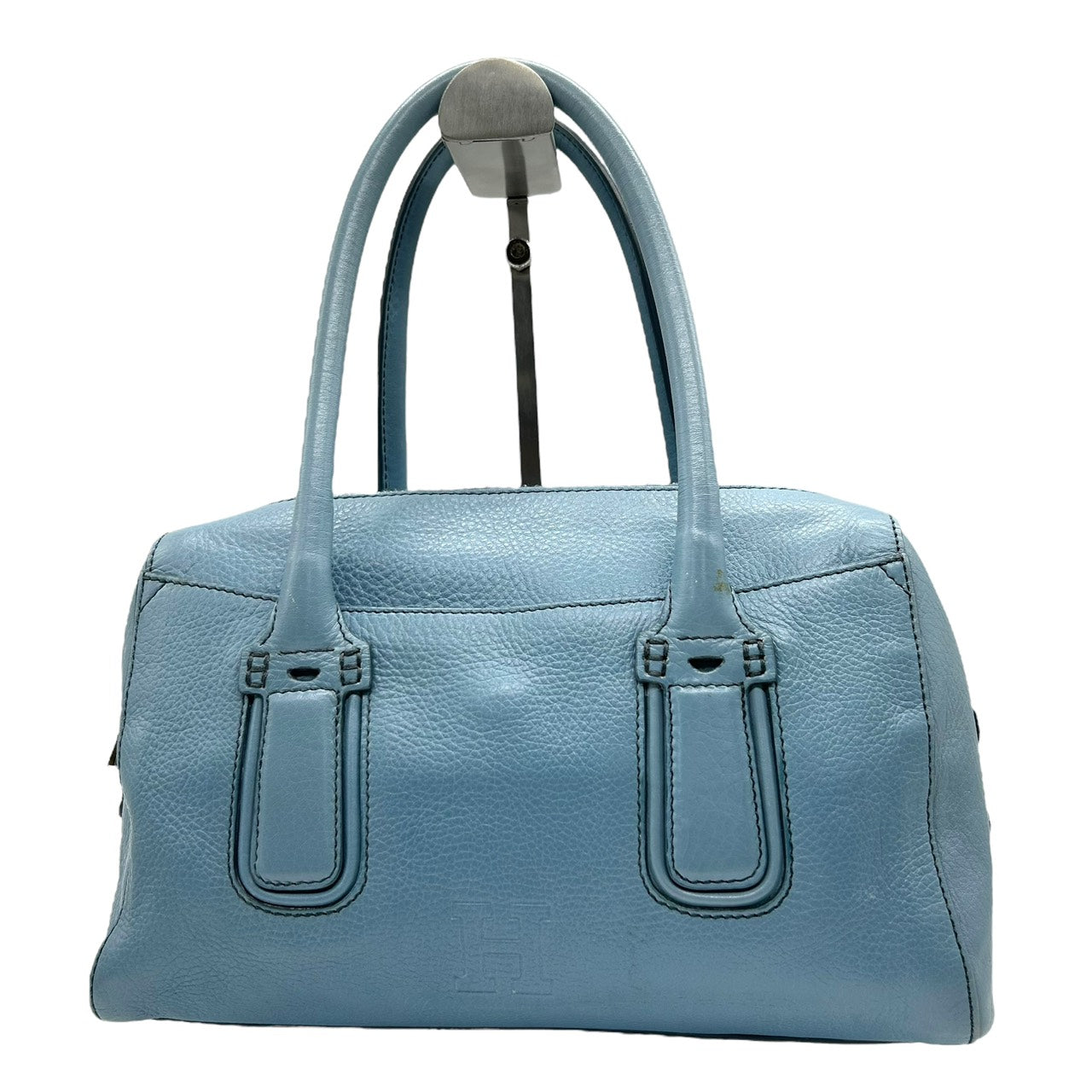 ヒロフ HIROFU ハンドバッグ ボストンバッグ レザー 水色 ライトブルー 本革 上品 シンプル 高級 S26