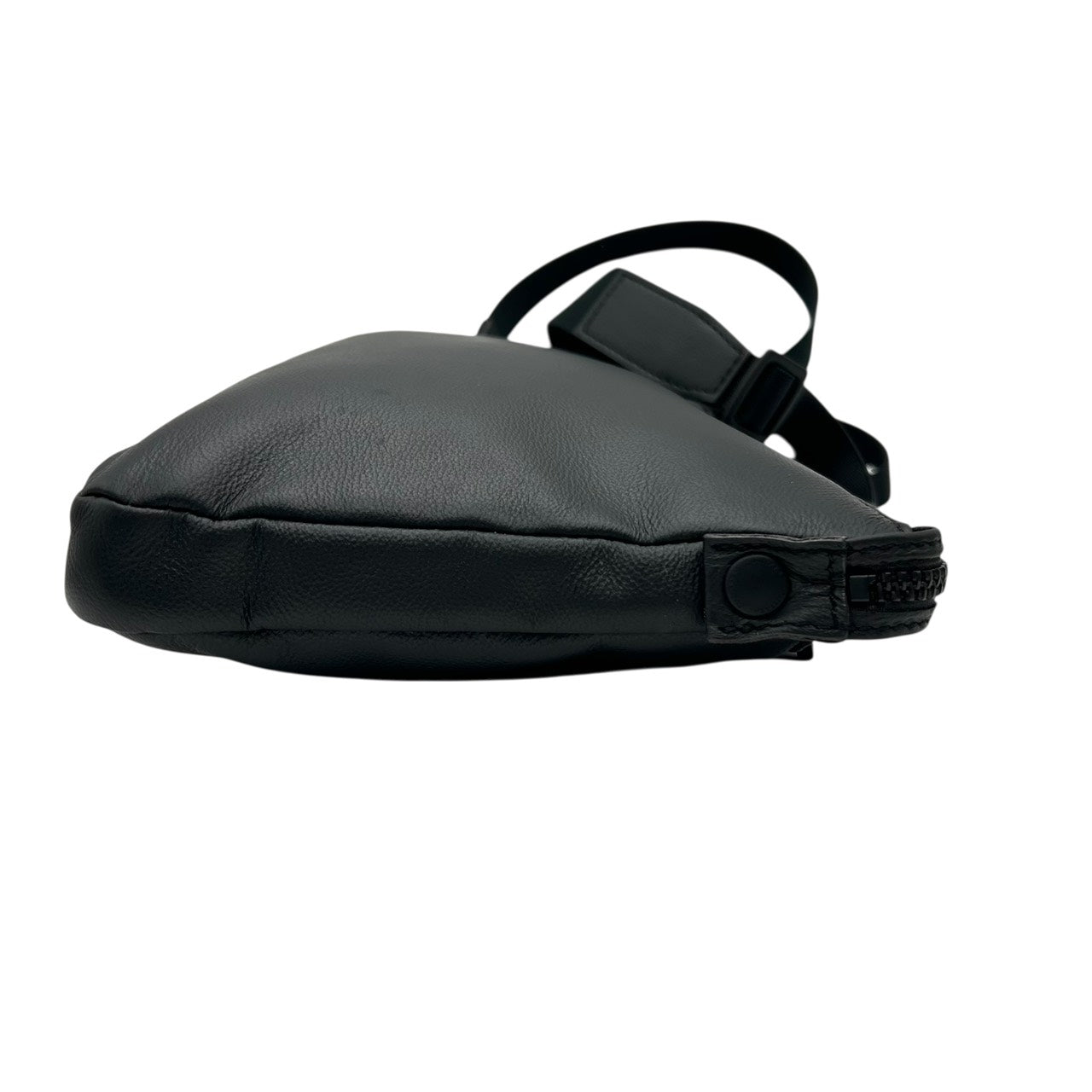 極美品 FUJITAKA ショルダーバッグ レザー ブラック 黒 シュリンクレザー 本革 サコッシュ メンズ 日本製 シンプル S26