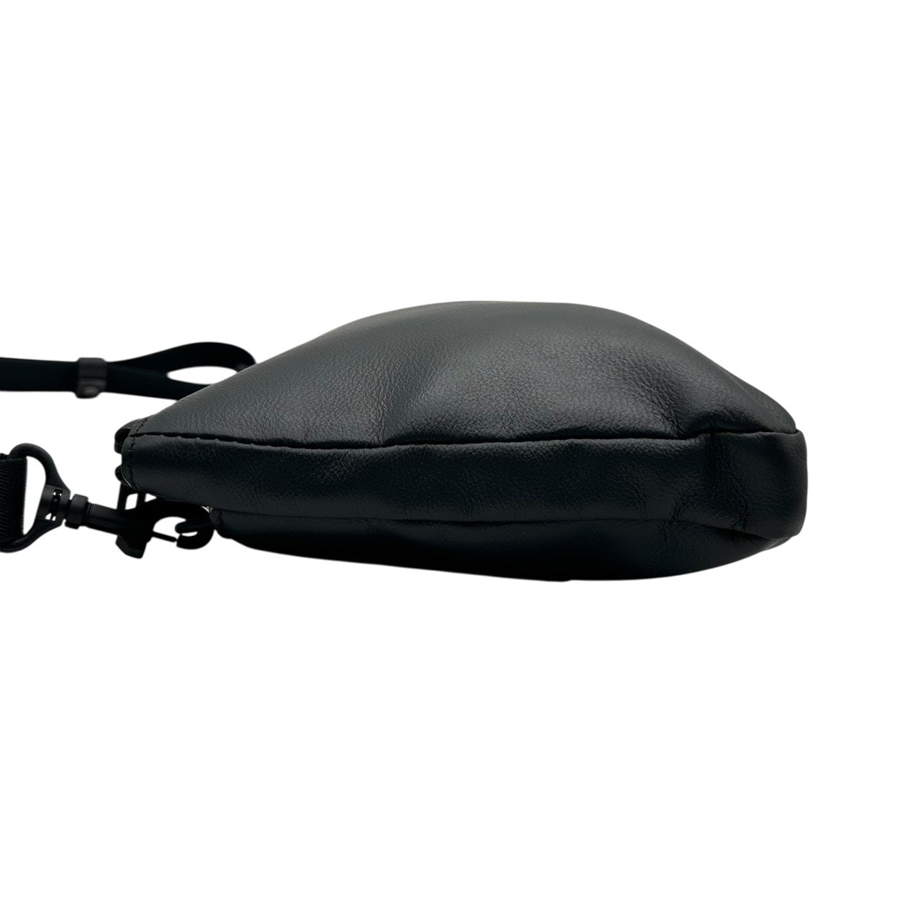 極美品 FUJITAKA ショルダーバッグ レザー ブラック 黒 シュリンクレザー 本革 サコッシュ メンズ 日本製 シンプル S26