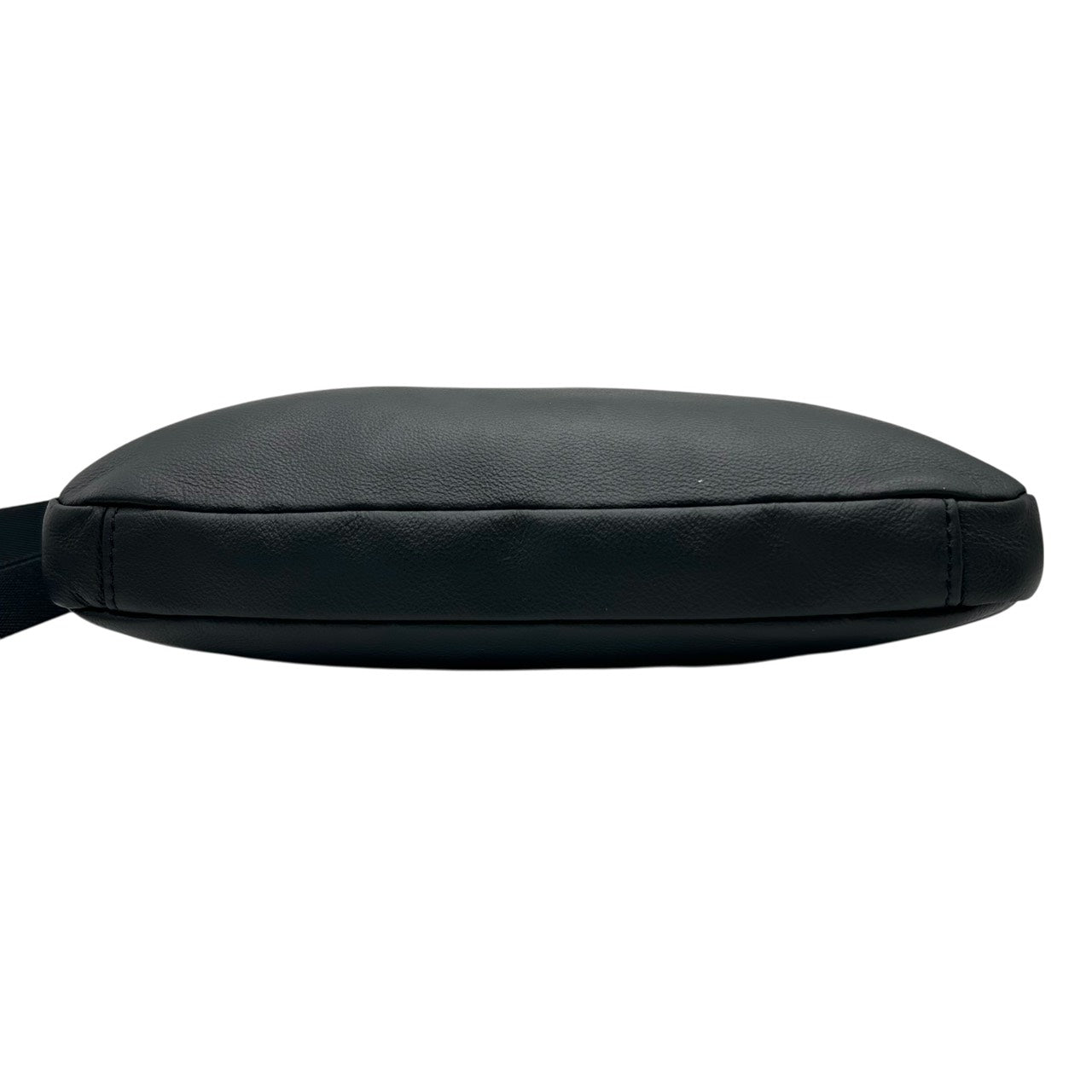 極美品 FUJITAKA ショルダーバッグ レザー ブラック 黒 シュリンクレザー 本革 サコッシュ メンズ 日本製 シンプル S26