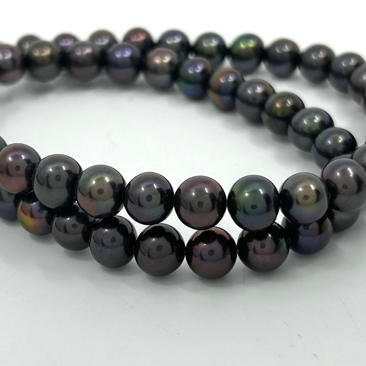 新品同様 ジュエリーマキ 黒蝶真珠 パール ネックレス シルバー金具 ブラック系 7mm珠 高級 本真珠 I10