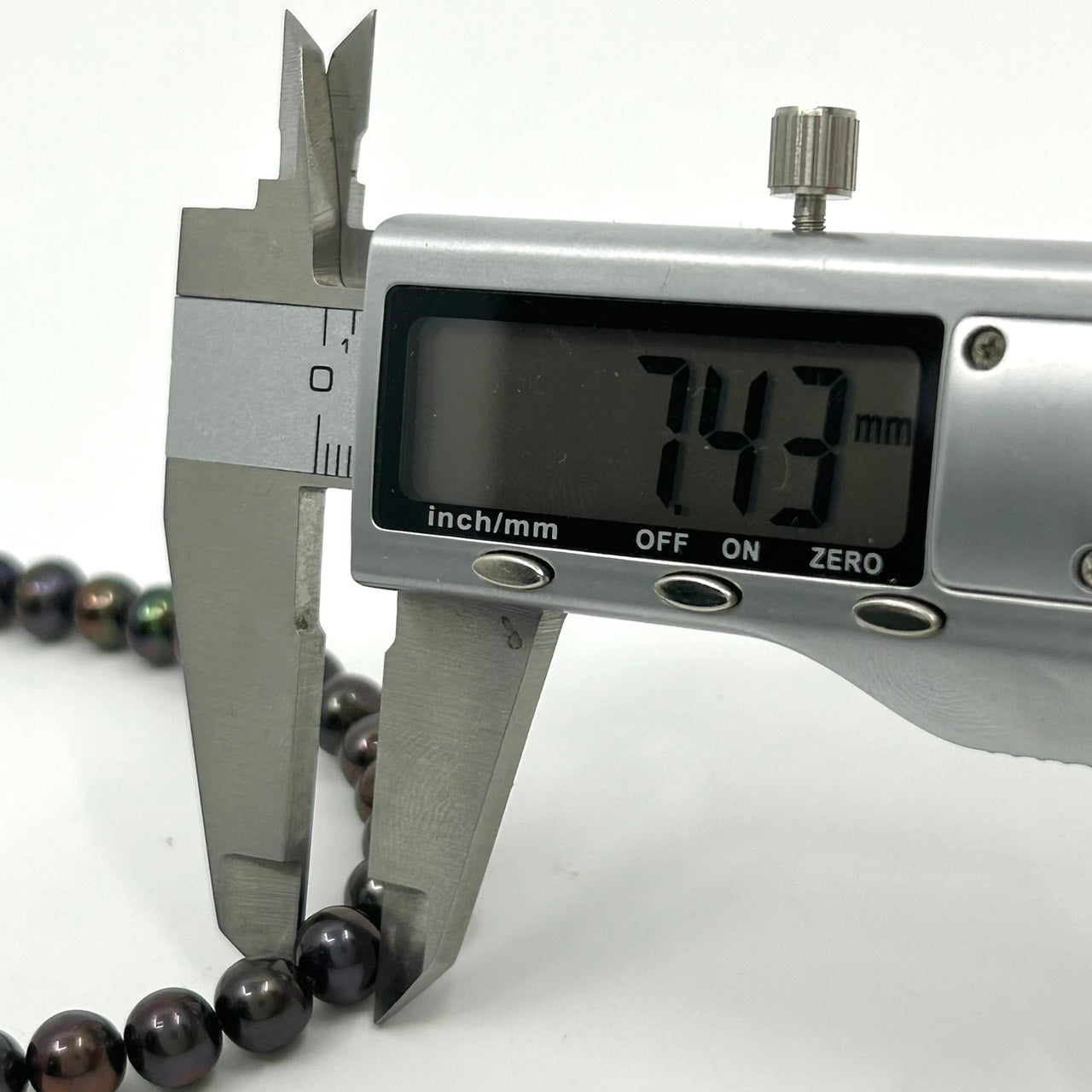 新品同様 ジュエリーマキ 黒蝶真珠 パール ネックレス シルバー金具 ブラック系 7mm珠 高級 本真珠 I10