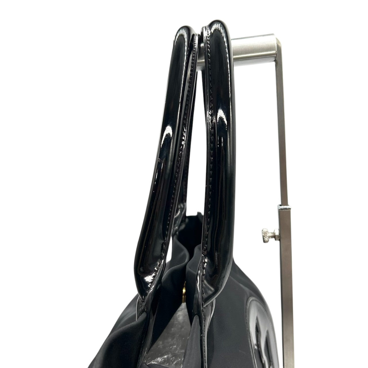 【Tory Burch】トリーバーチ エラトート トートバッグ ワンショルダー A4収納可 自立可 大容量 ナイロン パテントレザー ブラック 黒 デカロゴ ビッグロゴ レディース 通勤通学 ビジネス 軽量 人気モデル クリーニング済み s46