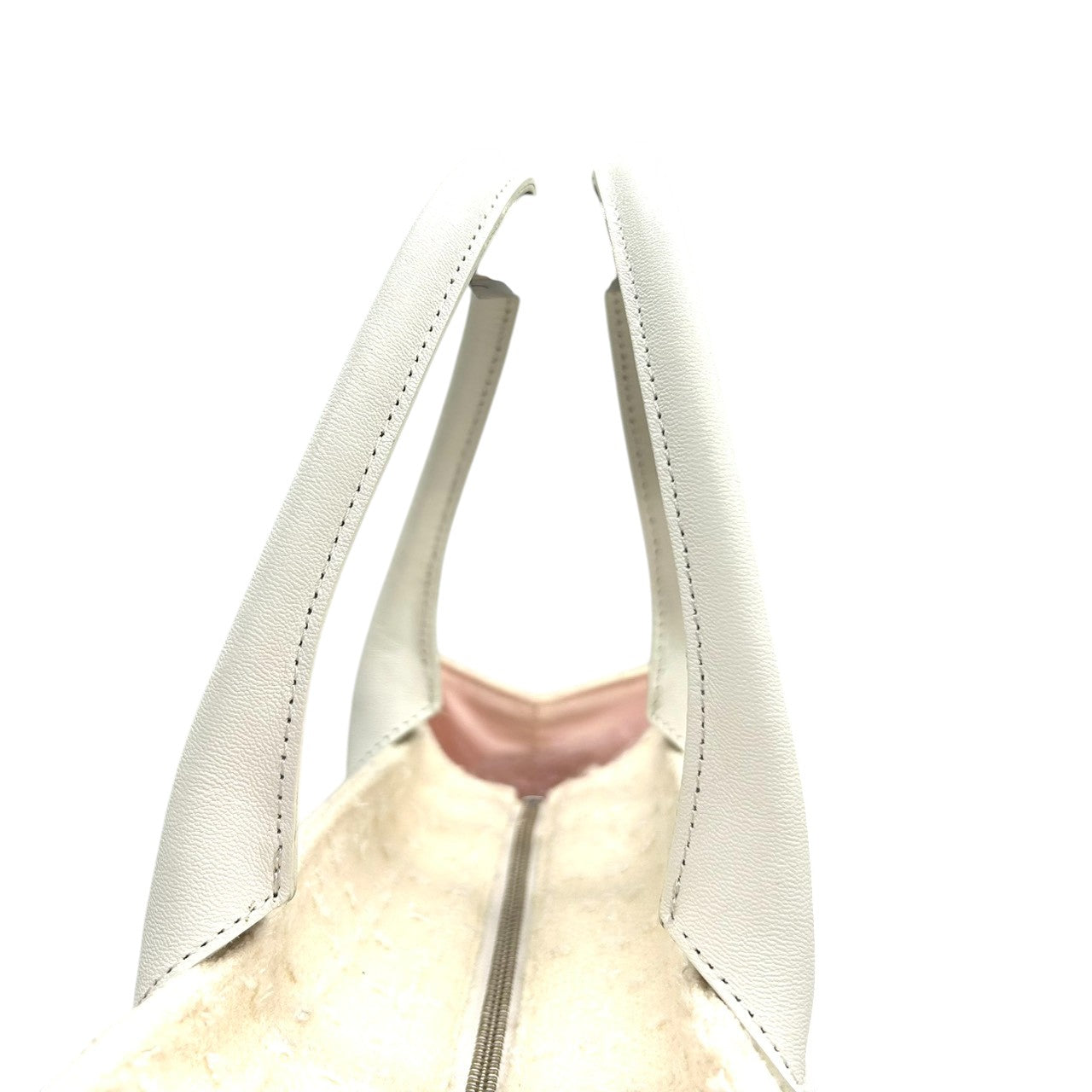 【美品】Samantha Vega サマンサベガ ハンドバッグ トートバッグ ワンショルダー 自立可 A4収納可 ツイード キャンバス レザー ホワイト アイボリー系 レディース フェミニン エレガント 上品 通勤通学 人気モデル クリーニング済み s33