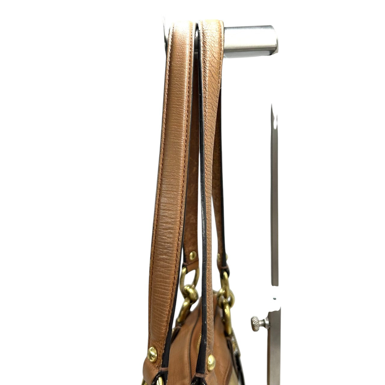 【COACH】コーチ クリスティン 型押しレザー ショルダーバッグ ワンショルダー F18301 シグネチャー キャンバス レザー ブラウン系 A4収納可 ターンロック チェーンハンドル レディース 通勤通学 エレガント 人気モデル クリーニング済み s32